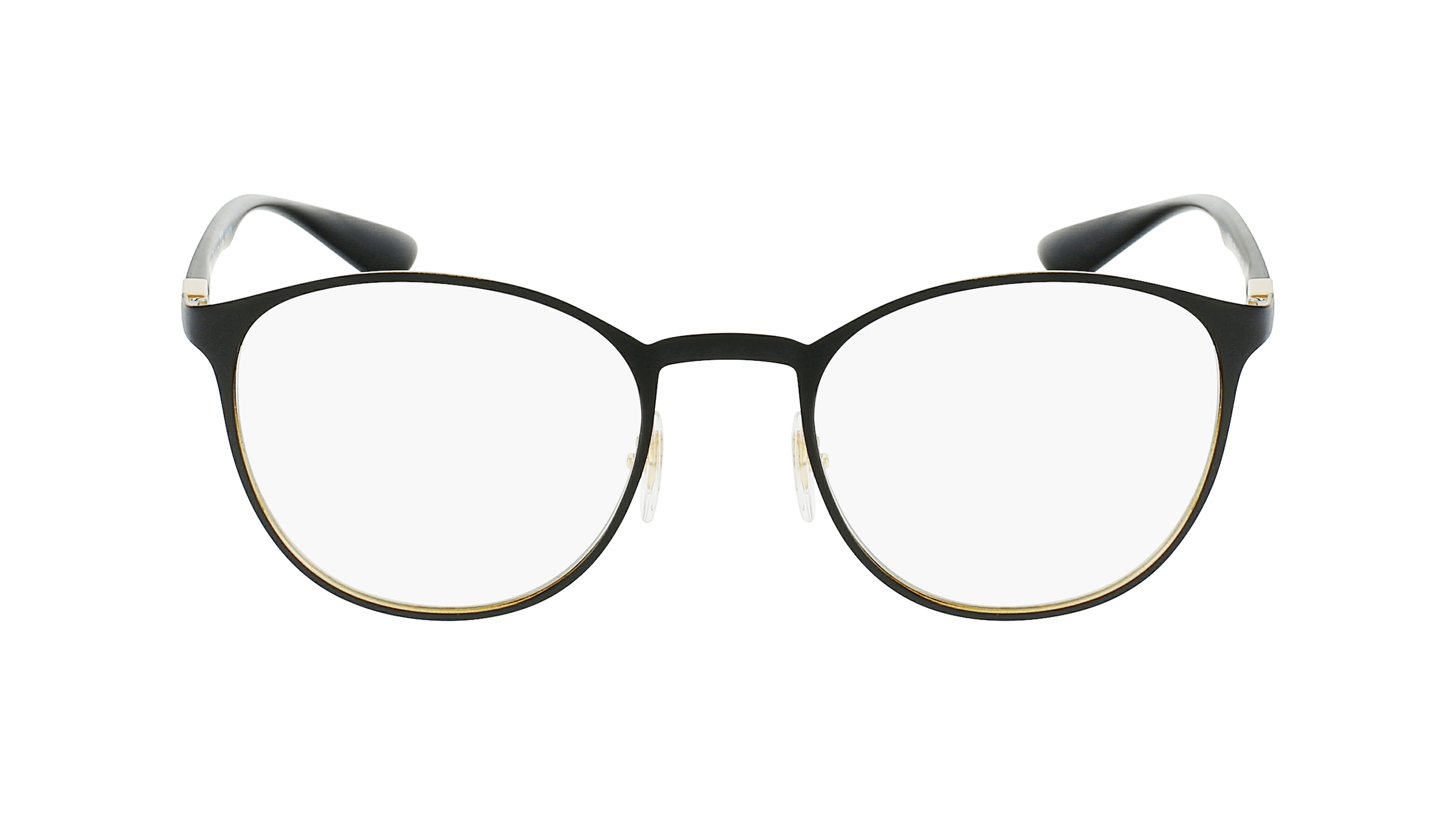 Ray-Ban RX6355 Unisex-Brille inkl. Gläser Vollrand Panto Metall-Gestell 50mm/20mm/145mm, schwarz