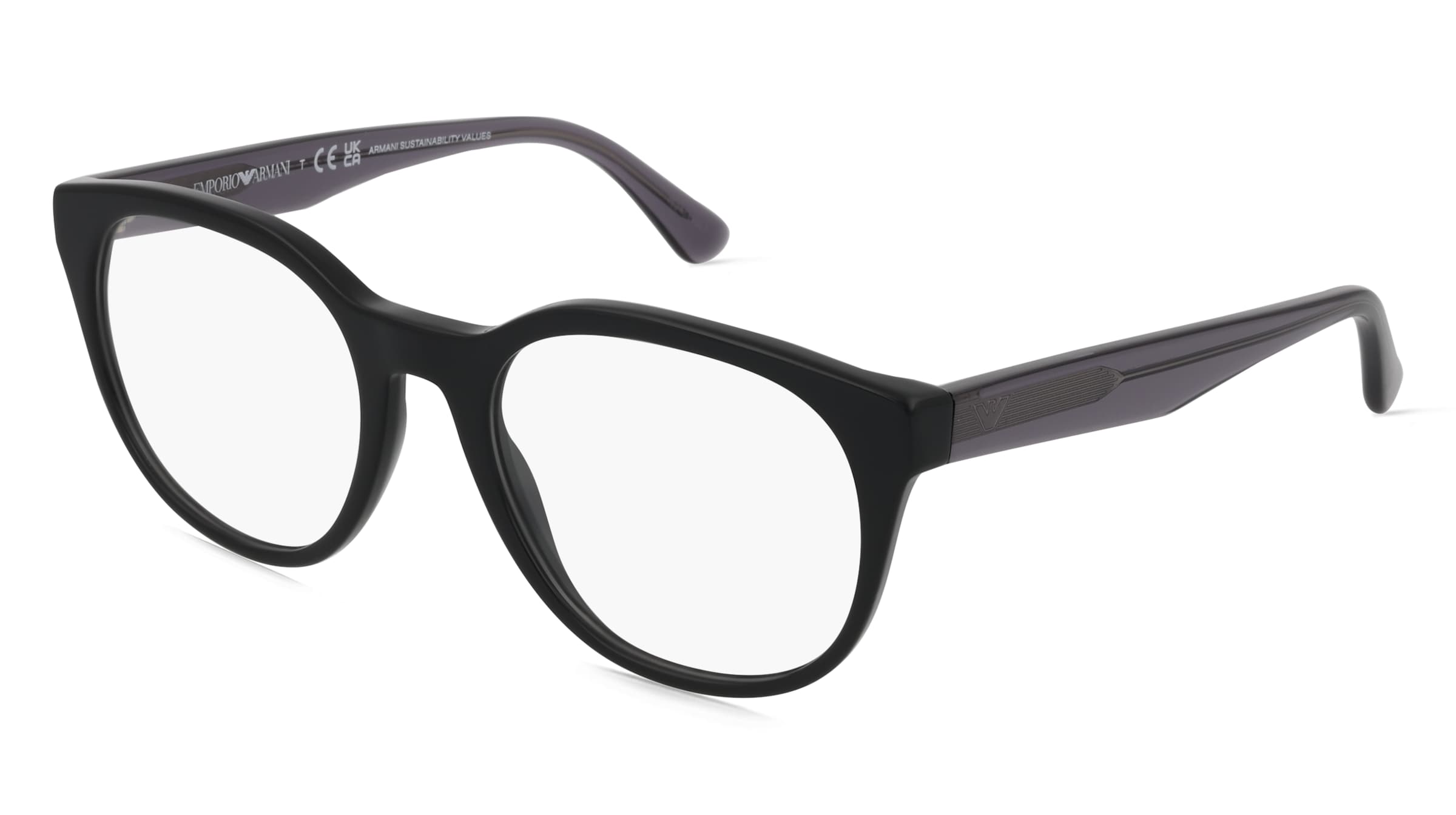 Emporio Armani EA3207 Herren-Brille inkl. Gläser Vollrand Panto Acetat-Gestell 53/20/145, Schwarz