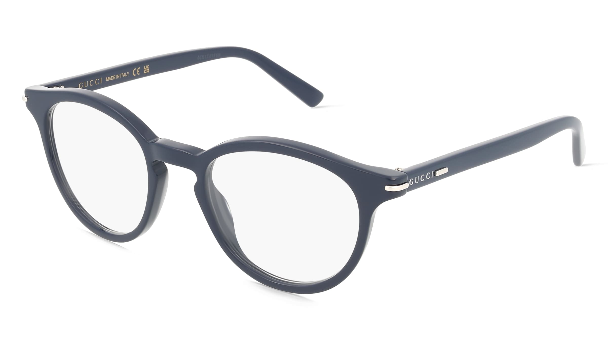 Gucci GG1727O Unisex-Brille inkl. Gläser Vollrand Panto Acetat-Gestell 48/20/145, Blau