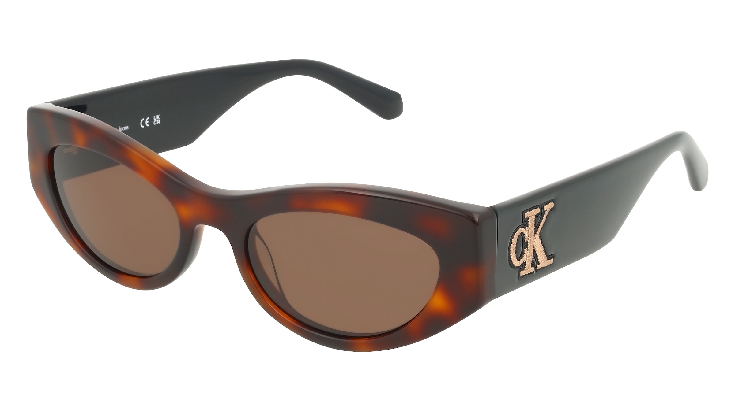 Calvin Klein CKJ24626S Damen-Sonnenbrille Vollrand Butterfly Acetat-Gestell, Havanna