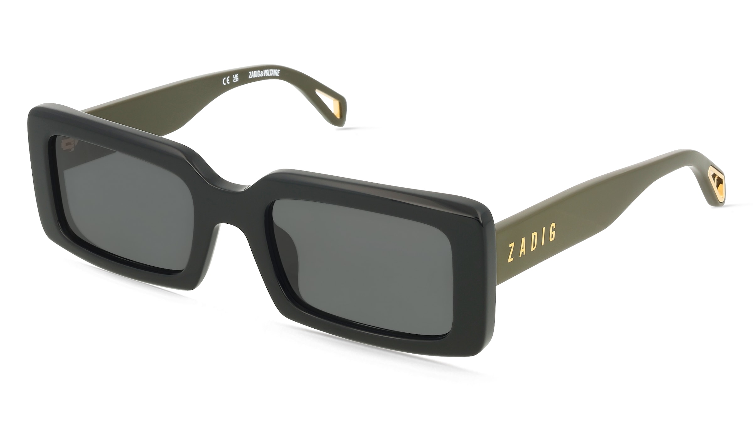 Zadig &amp; Voltaire SZV462 Unisex-Sonnenbrille Vollrand Quadratisch Kunststoff-Gestell, Schwarz