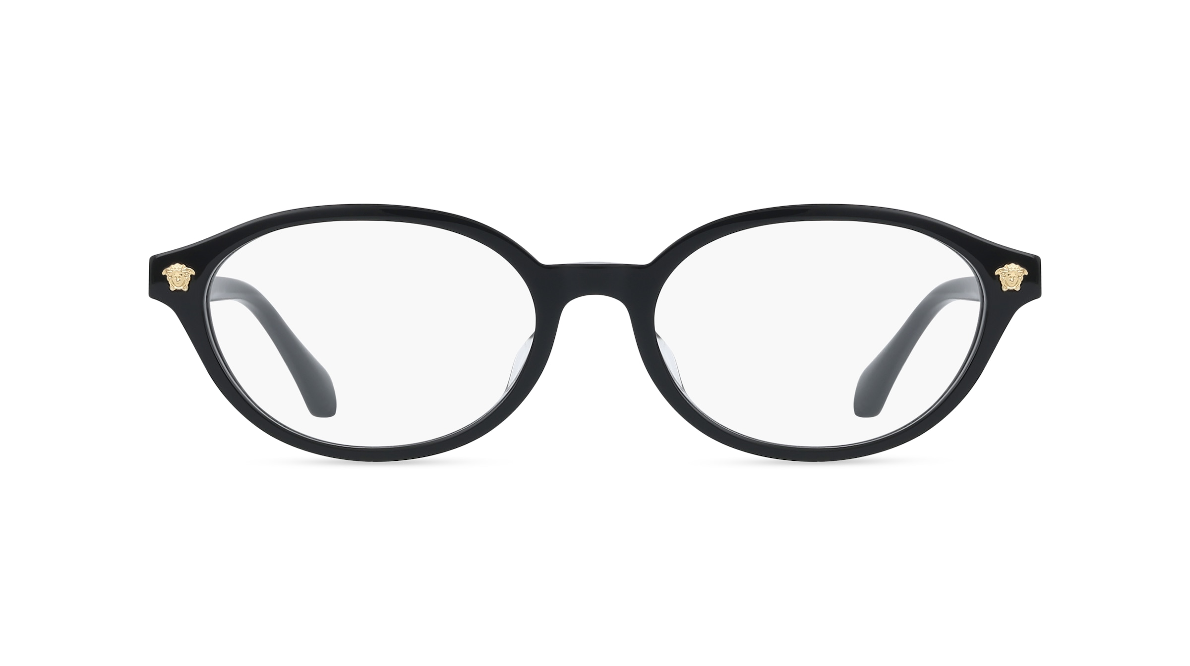 Versace VE3393D Damen-Brille inkl. Gläser Vollrand Oval Acetat-Gestell 53/17/140, Schwarz