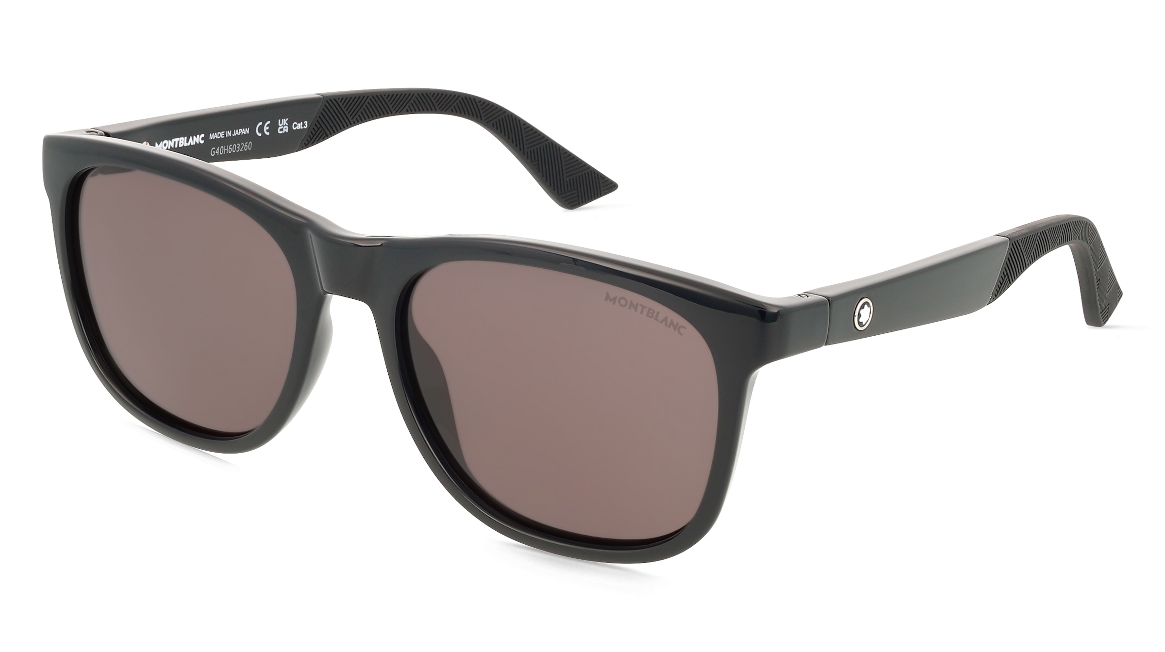 Montblanc MB0400S Herren-Sonnenbrille Vollrand Quadratisch Kunststoff-Gestell, Schwarz