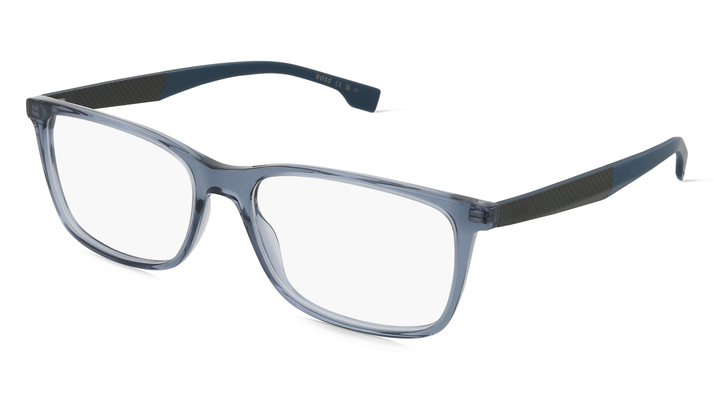 Boss 1581 Herren-Brille inkl. Gläser Vollrand Quadratisch Acetat-Gestell 57/17/145, Grau