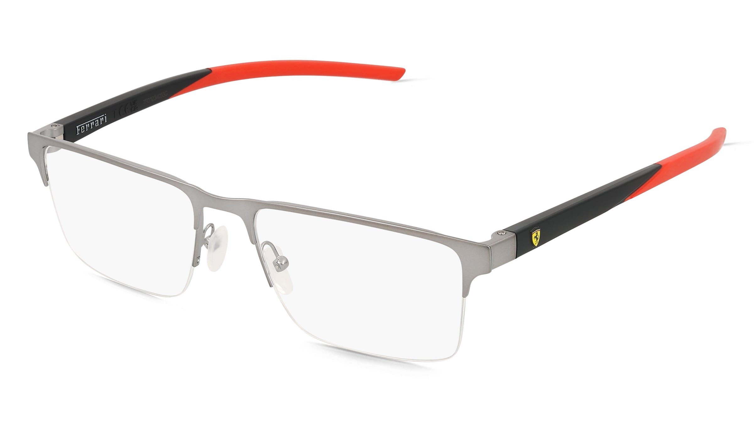 Scuderia Ferrari 0FZ7001 Herren-Brille inkl. Gläser Halbrand Quadratisch Metall-Gestell 55/18/145, Grau