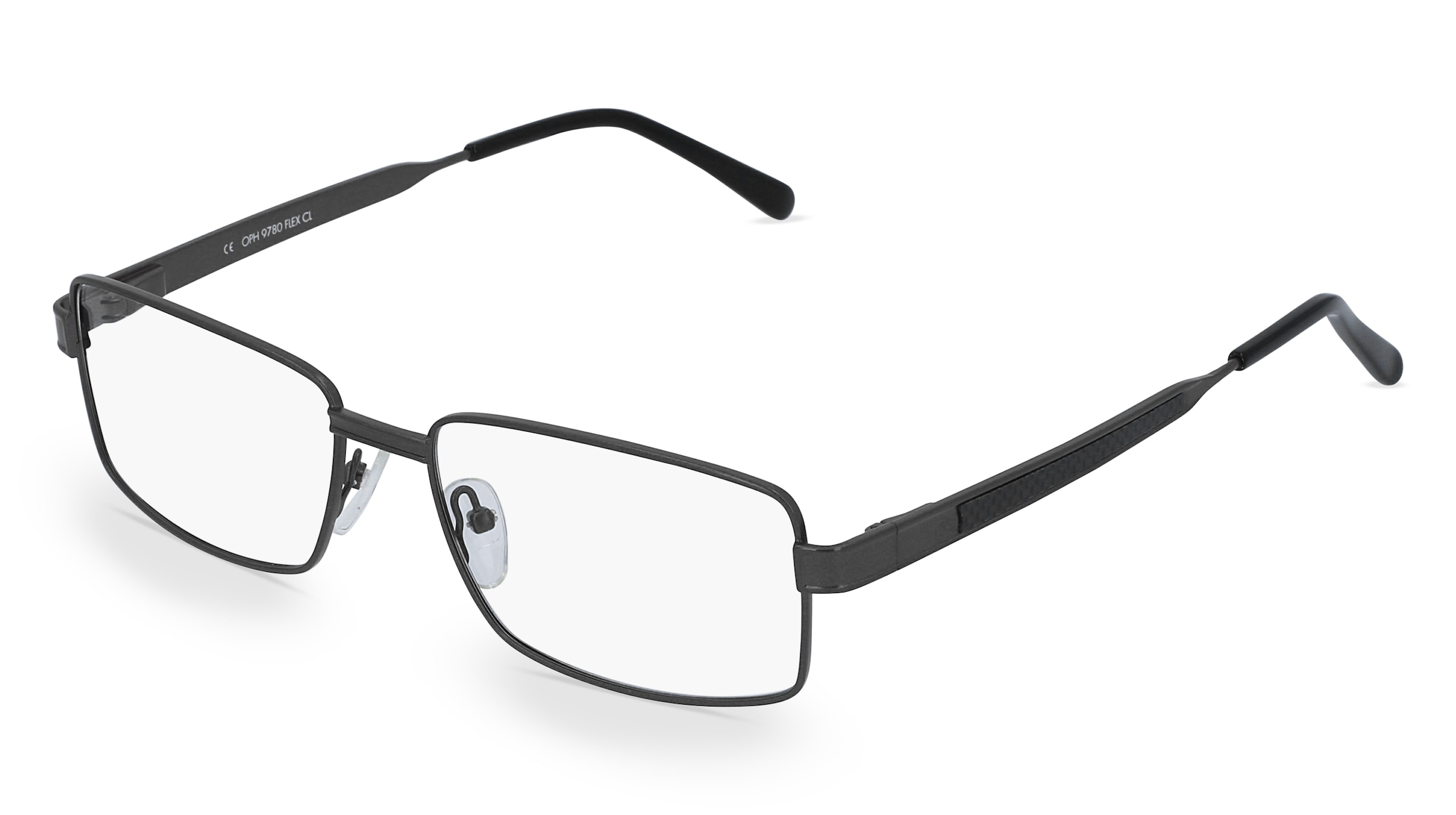 Fielmann OPH 9780 FLEX CL Herren-Brille inkl. Gläser Vollrand Quadratisch Metall-Gestell 55/16/140, Grau
