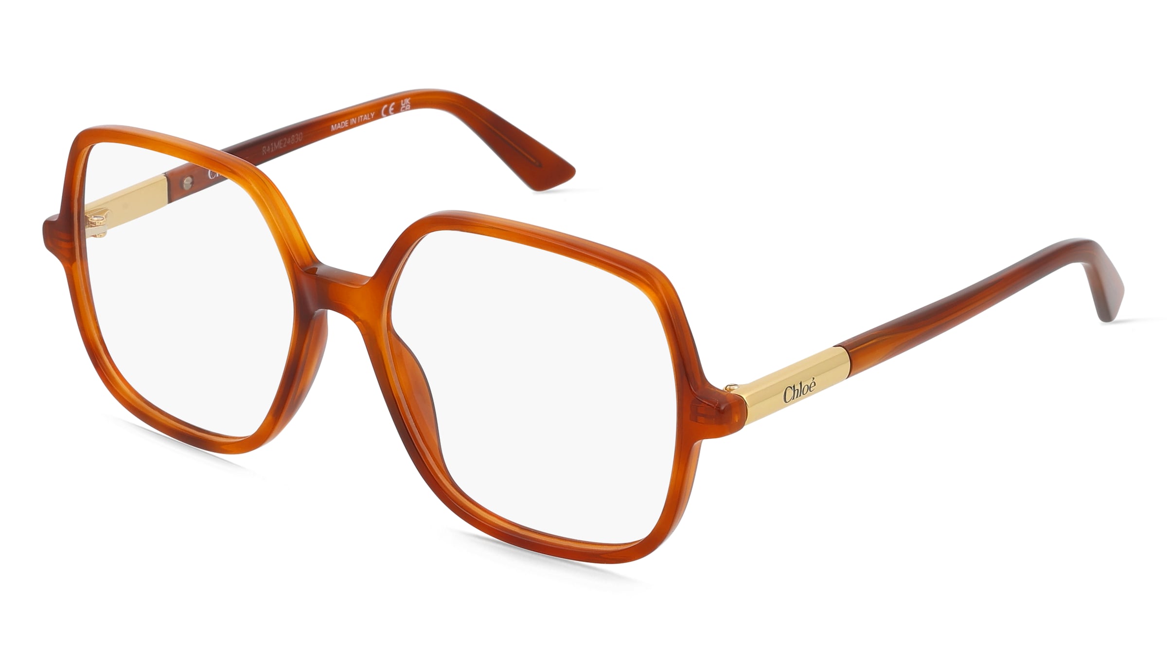 Chloé CH0368O Damen-Brille inkl. Gläser Vollrand Geometrisch Acetat-Gestell 54/16/140, Havanna