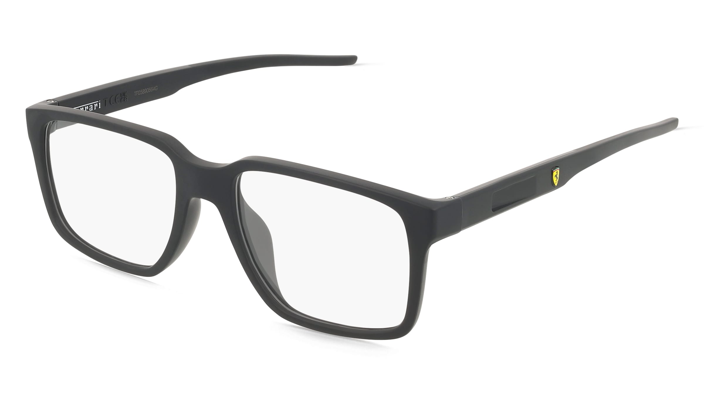 Scuderia Ferrari FZ8013D Unisex-Brille inkl. Gläser Vollrand Quadratisch Kunststoff-Gestell 54/18/145, Schwarz
