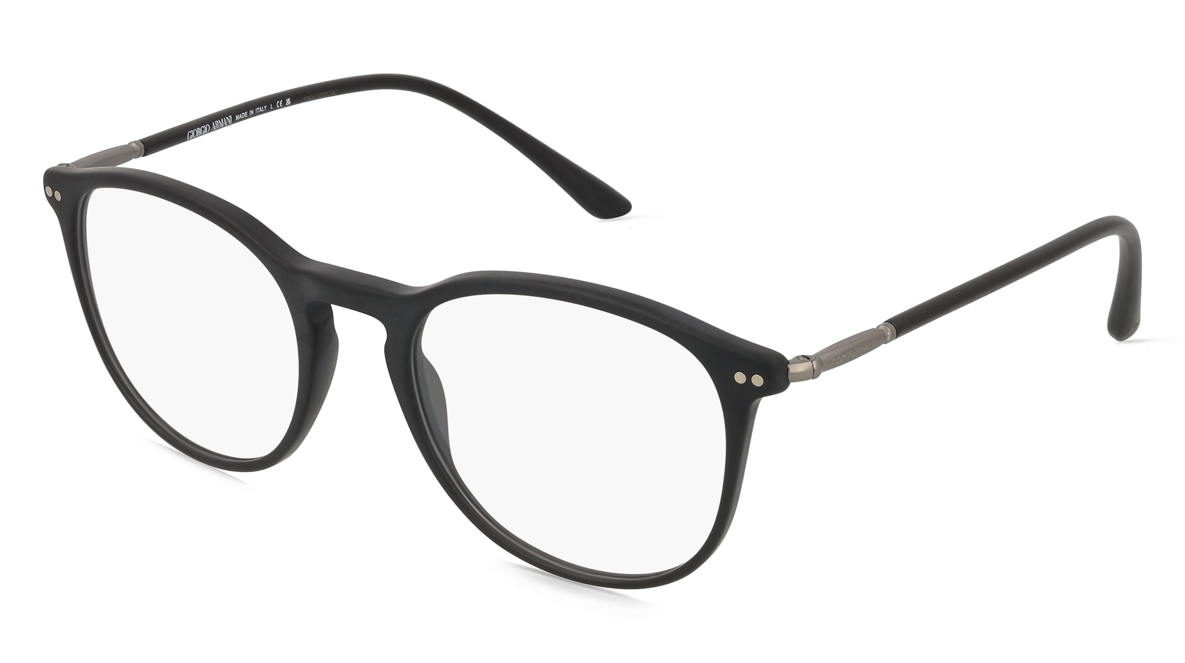 Giorgio Armani 0AR7125 Herren-Brille inkl. Gläser Vollrand Panto Acetat-Gestell 52/20/145, Schwarz