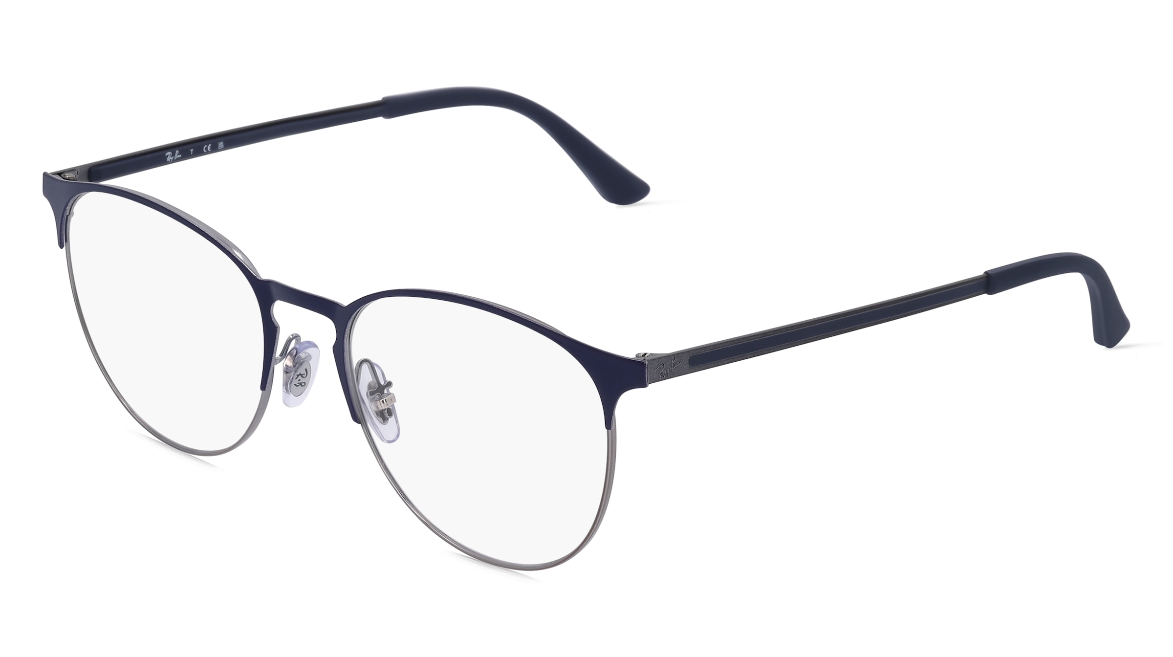 Ray-Ban RX6375 Unisex-Brille inkl. Gläser Vollrand Panto Metall-Gestell 51/18/145, Blau
