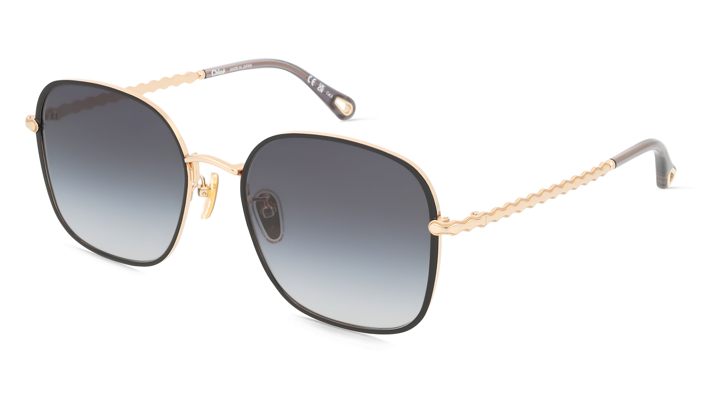 Chloé CH0255SK Unisex-Sonnenbrille Vollrand Eckig Metall-Gestell, Gold