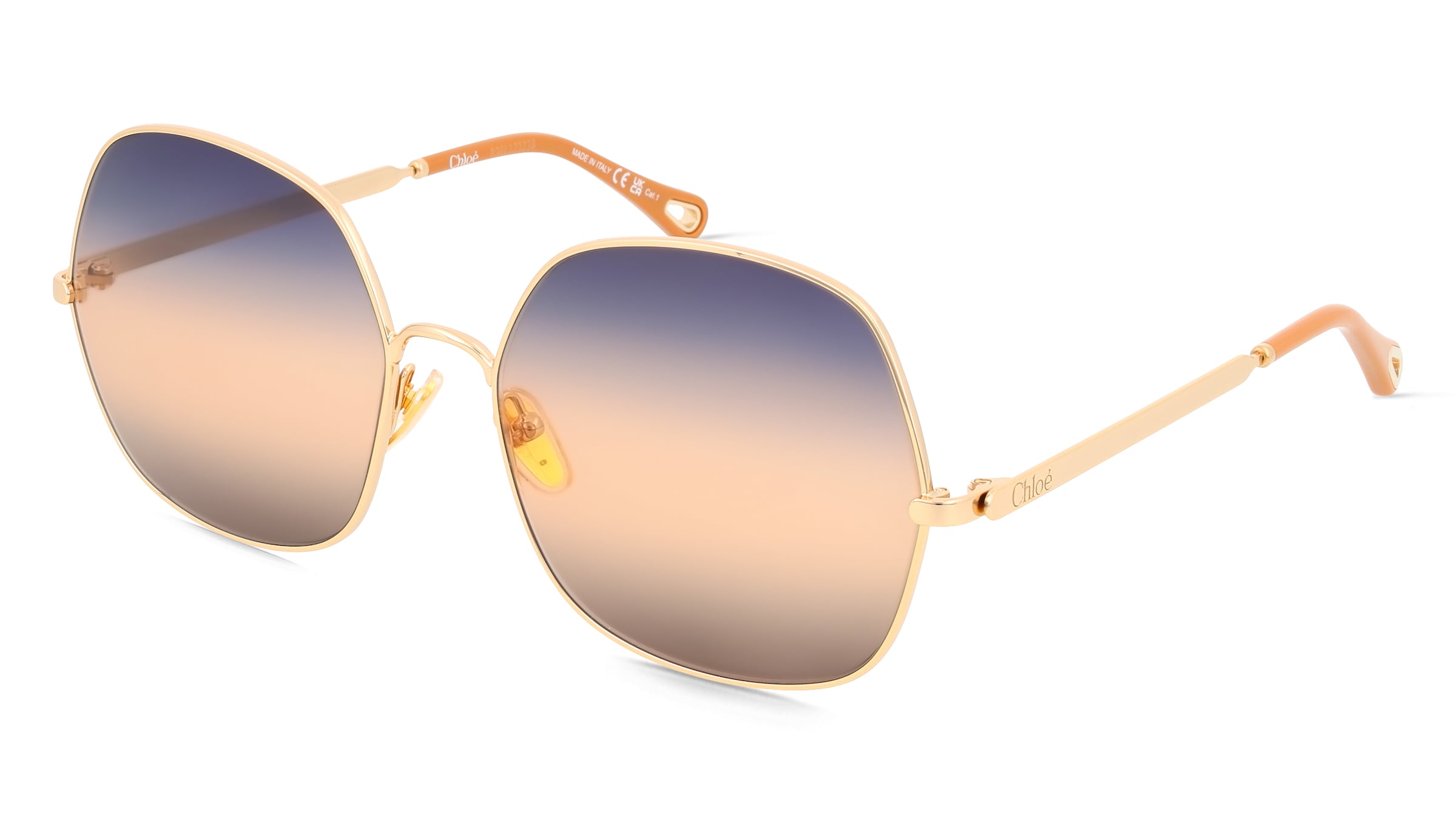 Chloé CH0282S Unisex-Sonnenbrille Vollrand Quadratisch Metall-Gestell, Gold