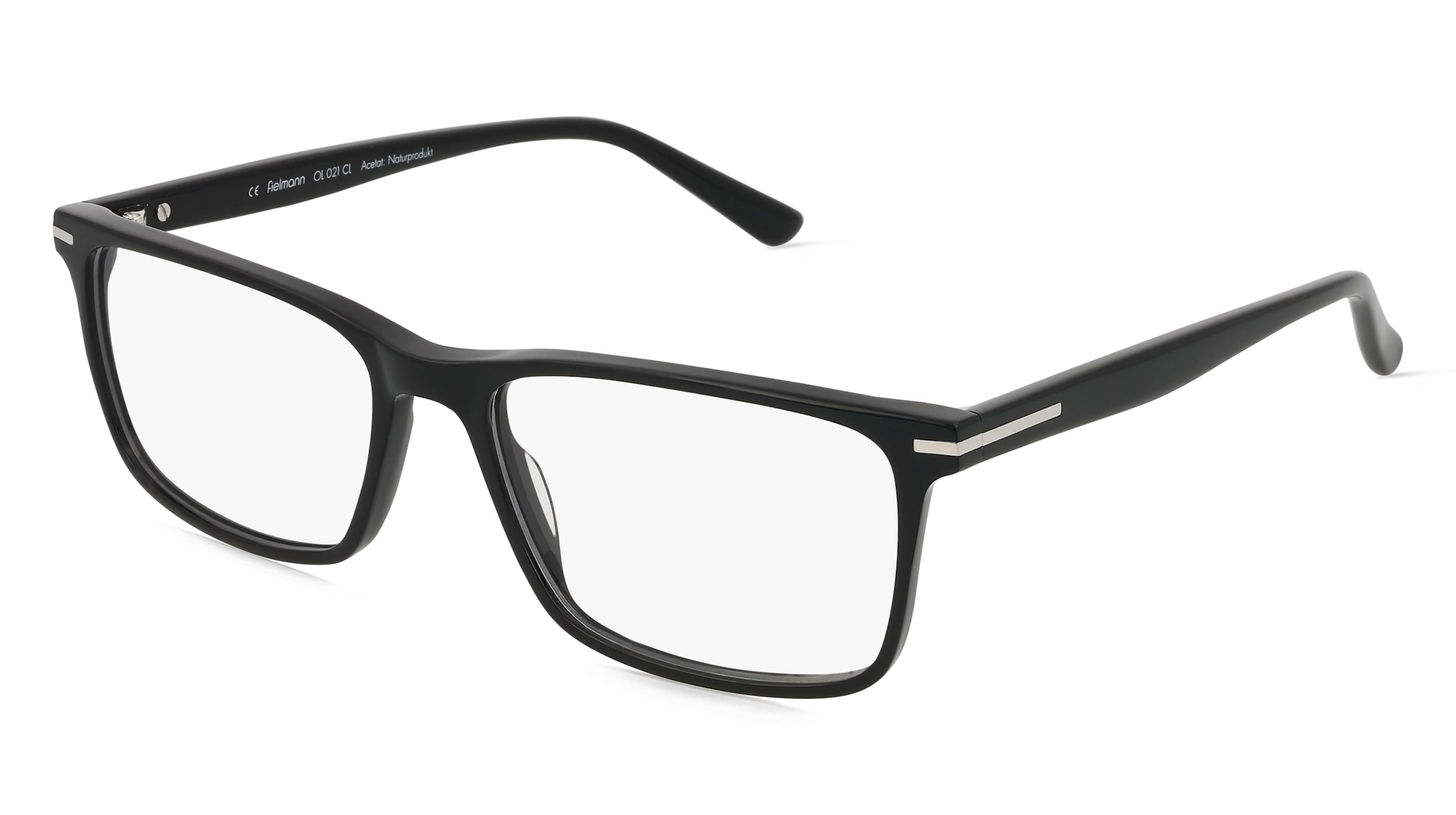 Fielmann OL 021 CL Herren-Brille inkl. Gläser Vollrand Eckig Acetat-Gestell 55mm/17mm/145mm, schwarz