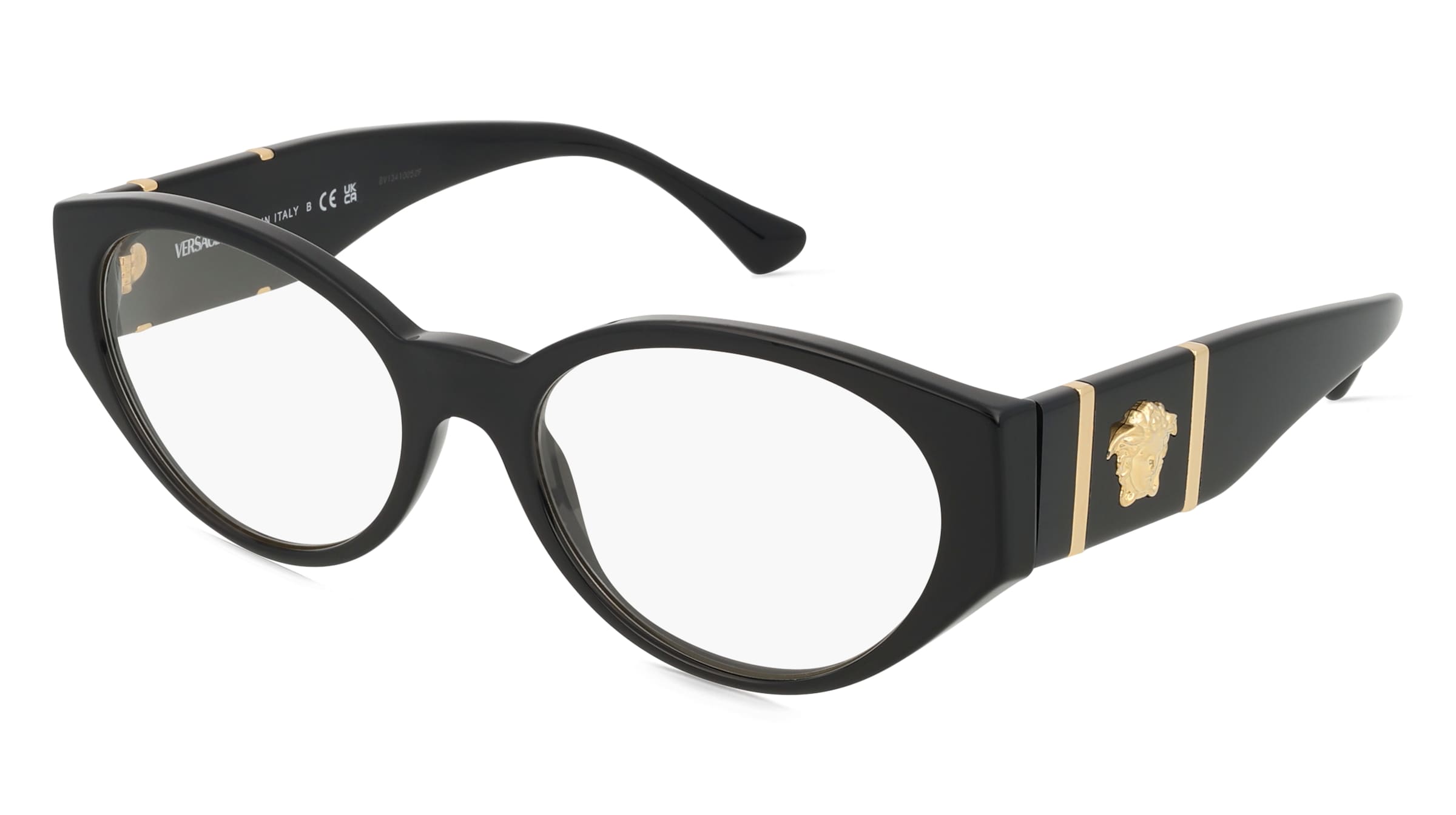 Versace VE3345 Damen-Brille inkl. Gläser Vollrand Oval Acetat-Gestell 54/18/140, Schwarz