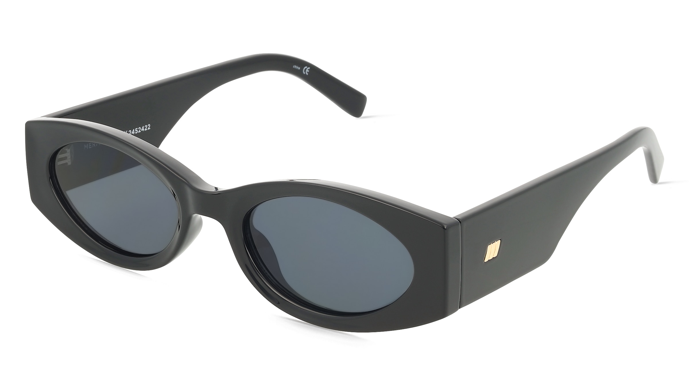 Le Specs MERMAIDEN Damen-Sonnenbrille Vollrand Oval Polycarbonat-Gestell, Schwarz