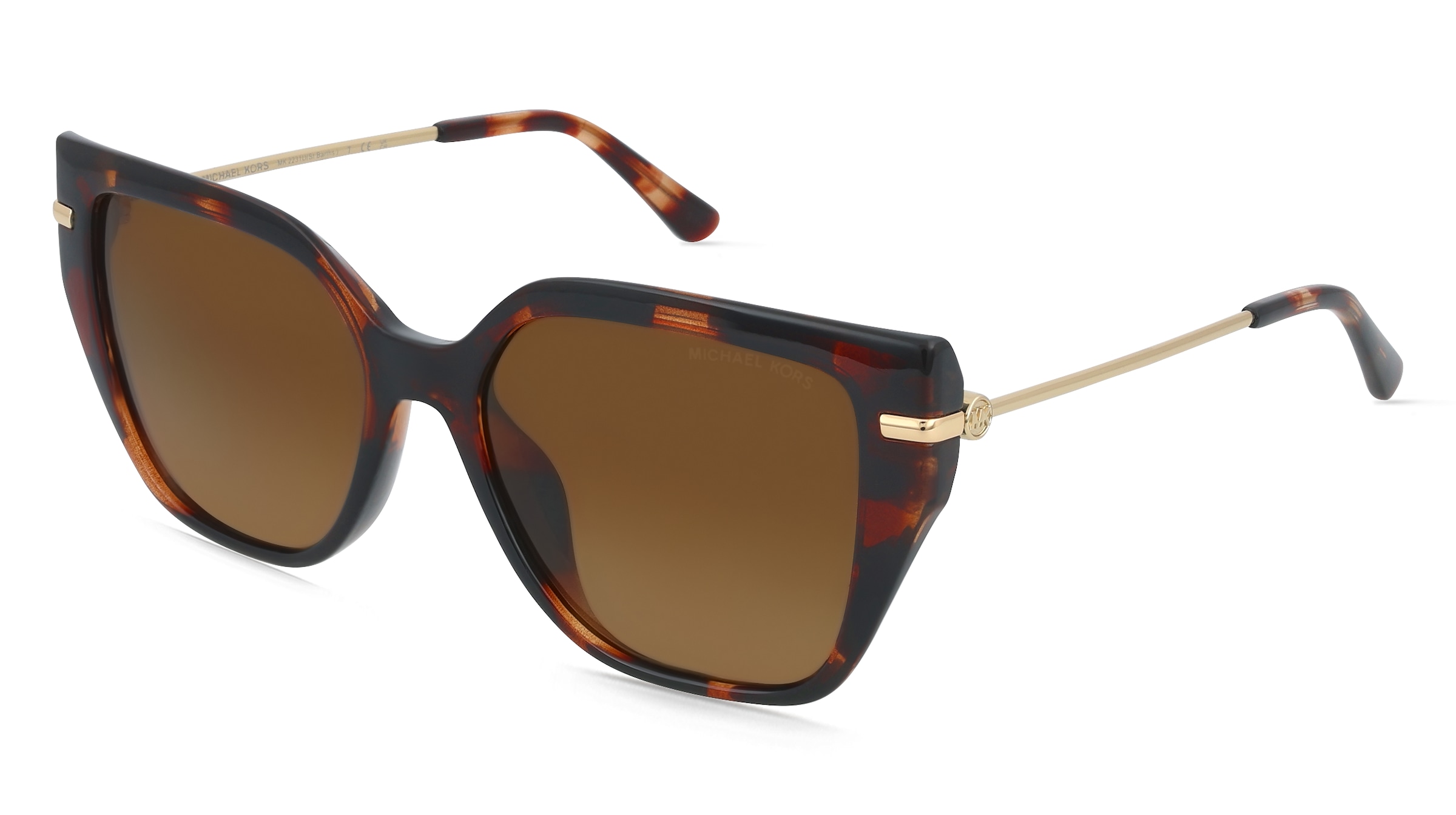 Michael Kors MK2231U ST. BARTHS Damen-Sonnenbrille Vollrand Quadratisch Kunststoff-Gestell, Havanna