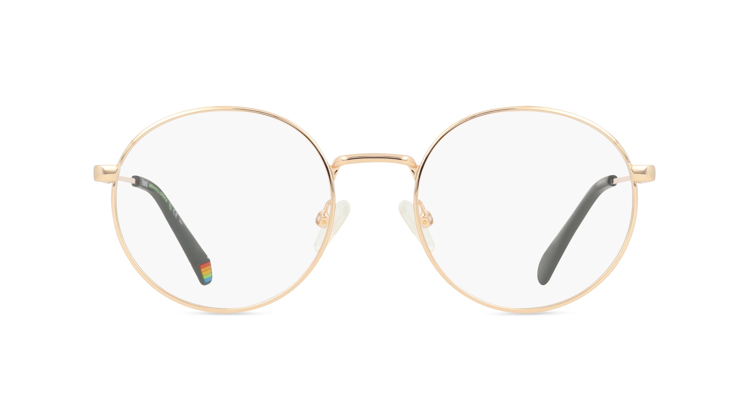 Polaroid PLD D449 Unisex-Brille inkl. Gläser Vollrand Rund Metall-Gestell 51mm/19mm/145mm, Gold