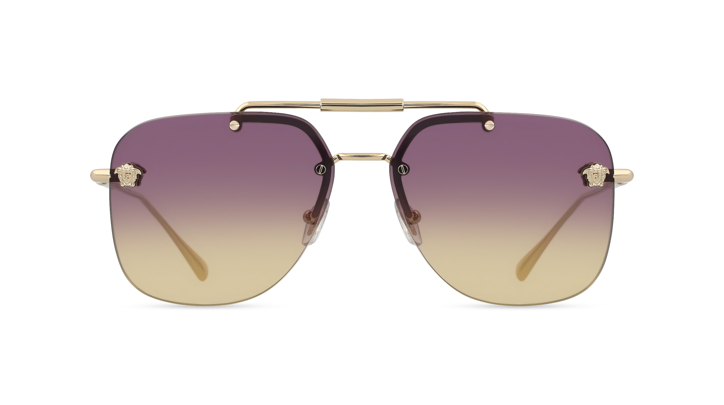Versace VE2296 Damen-Sonnenbrille Randlos Quadratisch Metall-Gestell, Gold