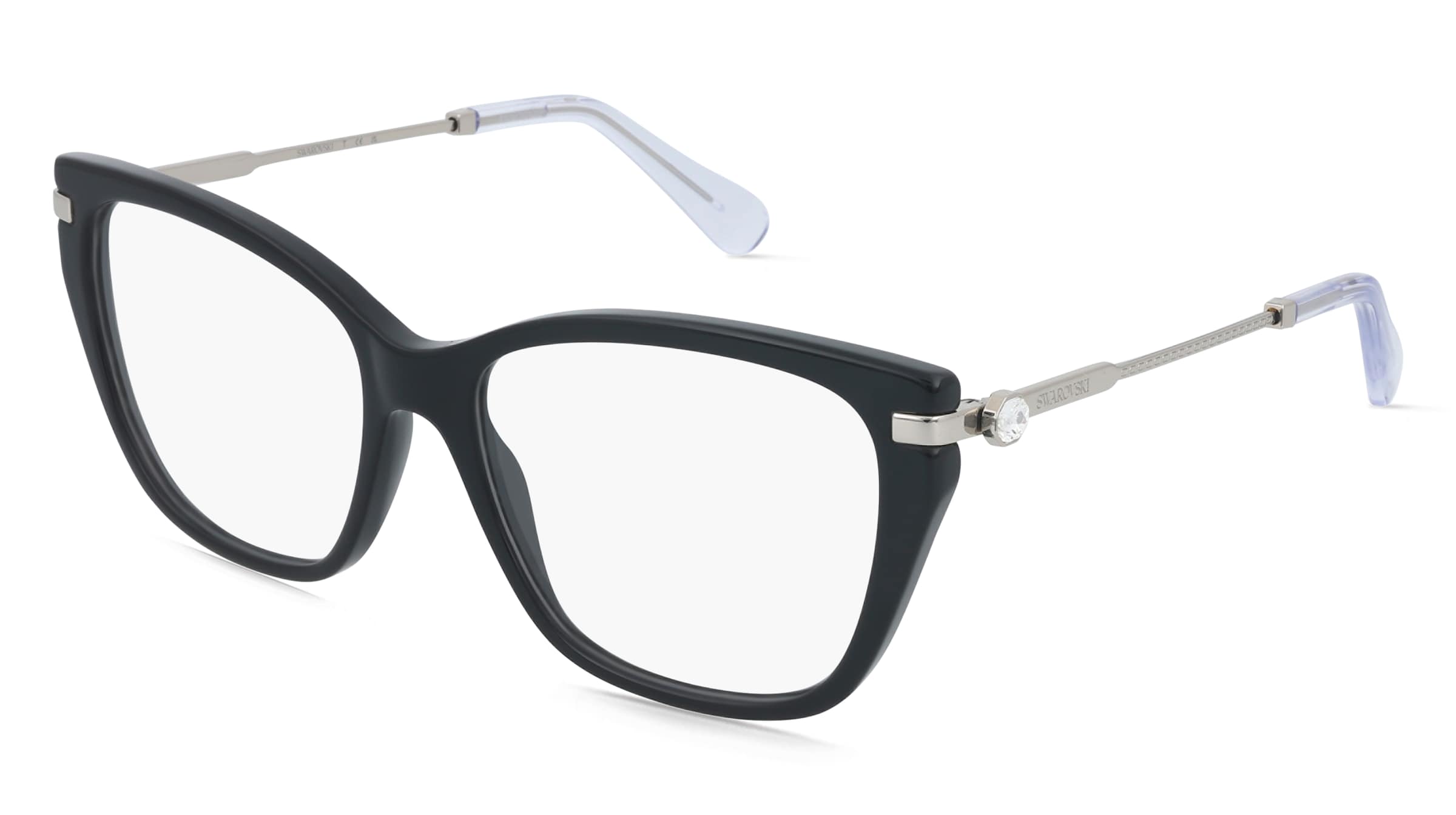 Swarovski SK2060 Damen-Brille inkl. Gläser Vollrand Cat Eye Acetat-Gestell 55/16/140, Schwarz