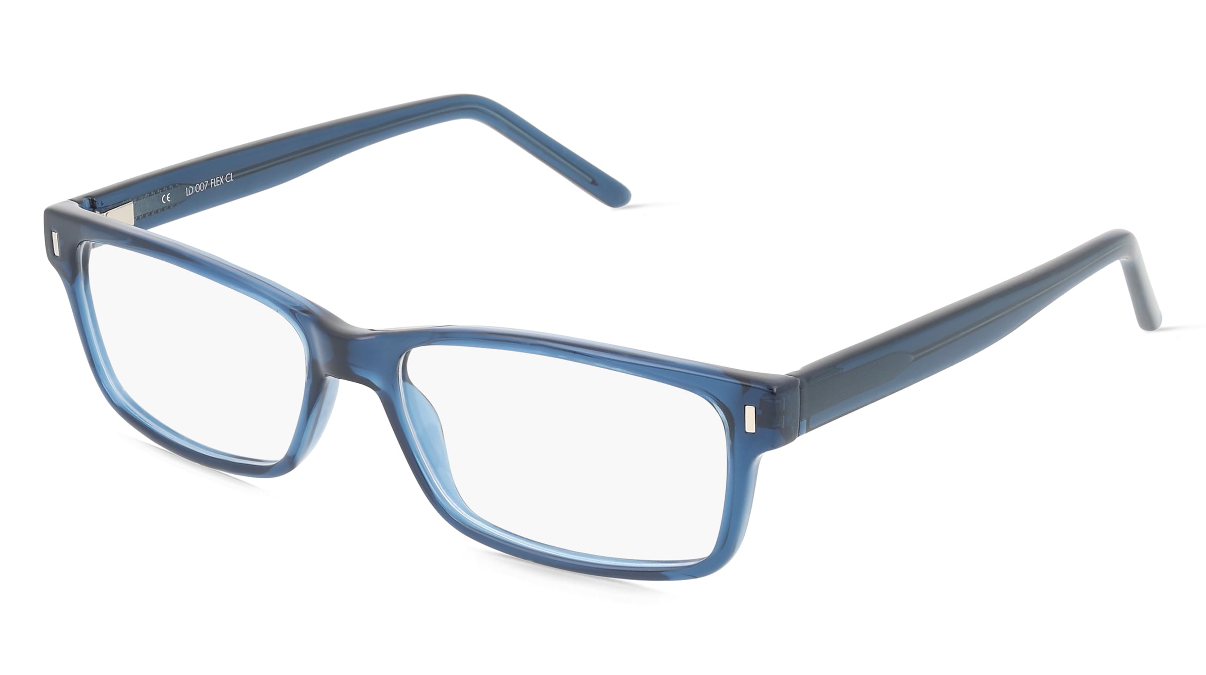 Fielmann LD 007 FLEX CL Herren-Brille inkl. Gläser Vollrand Quadratisch Acetat-Gestell 53/15/140, Blau