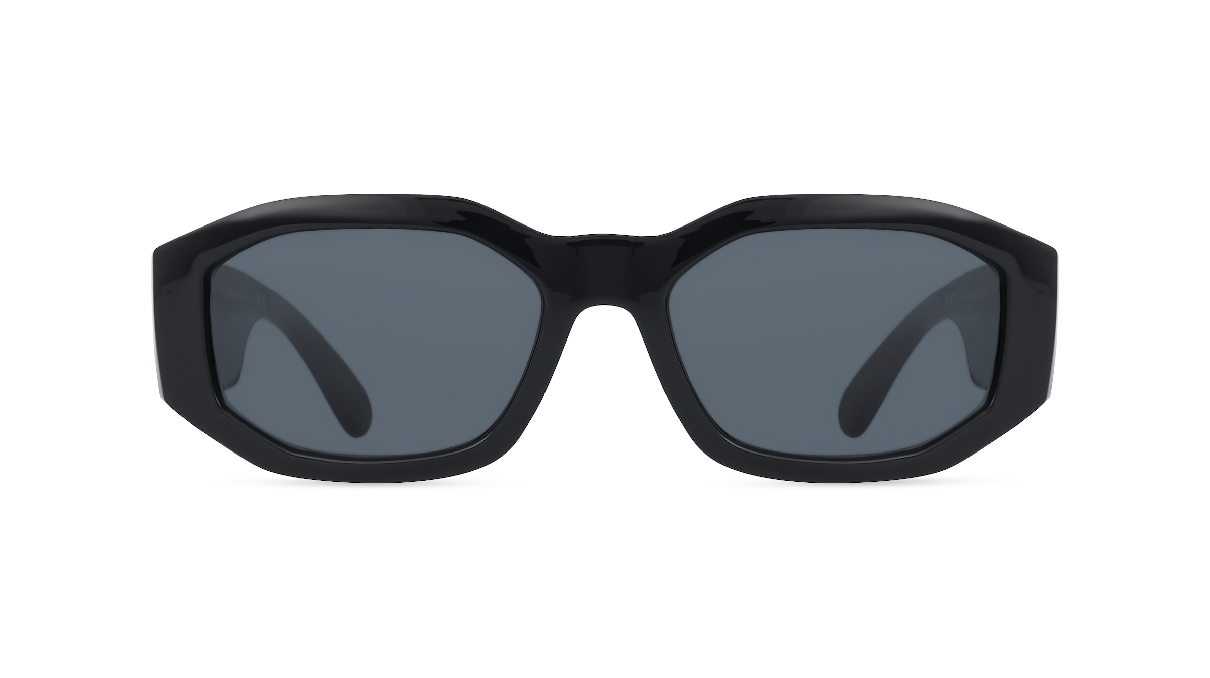 Versace VE4361 Unisex-Sonnenbrille Vollrand Achteckig Kunststoff-Gestell, schwarz