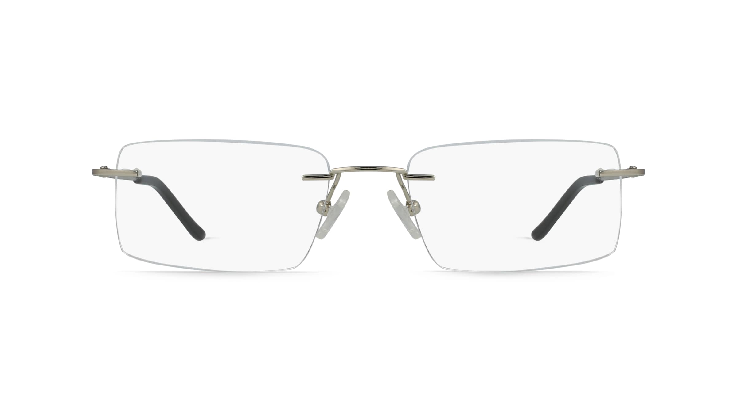 Fielmann ABC 057 CL Herren-Brille inkl. Gläser Randlos Eckig Titan-Gestell 53mm/19mm/140mm, silber