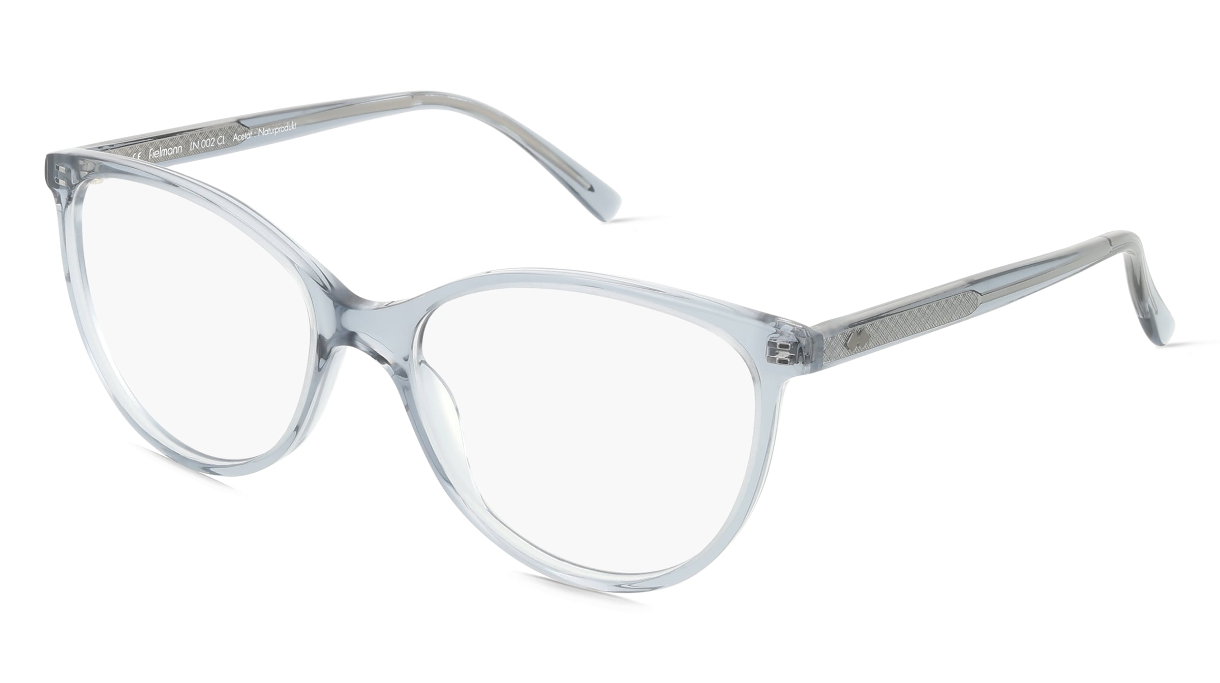 Fielmann LN 002 CL Damen-Brille inkl. Gläser Vollrand Butterfly Acetat-Gestell 53/16/135, Grau