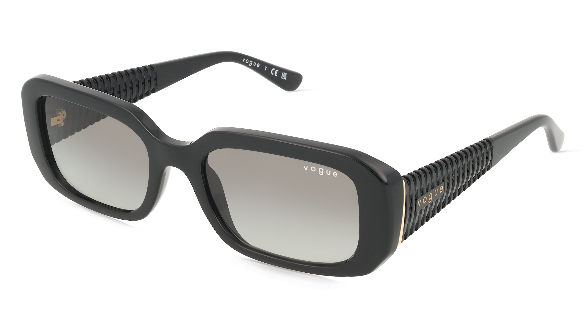 Vogue 0VO5565S Damen-Sonnenbrille Vollrand Quadratisch Kunststoff-Gestell, Schwarz