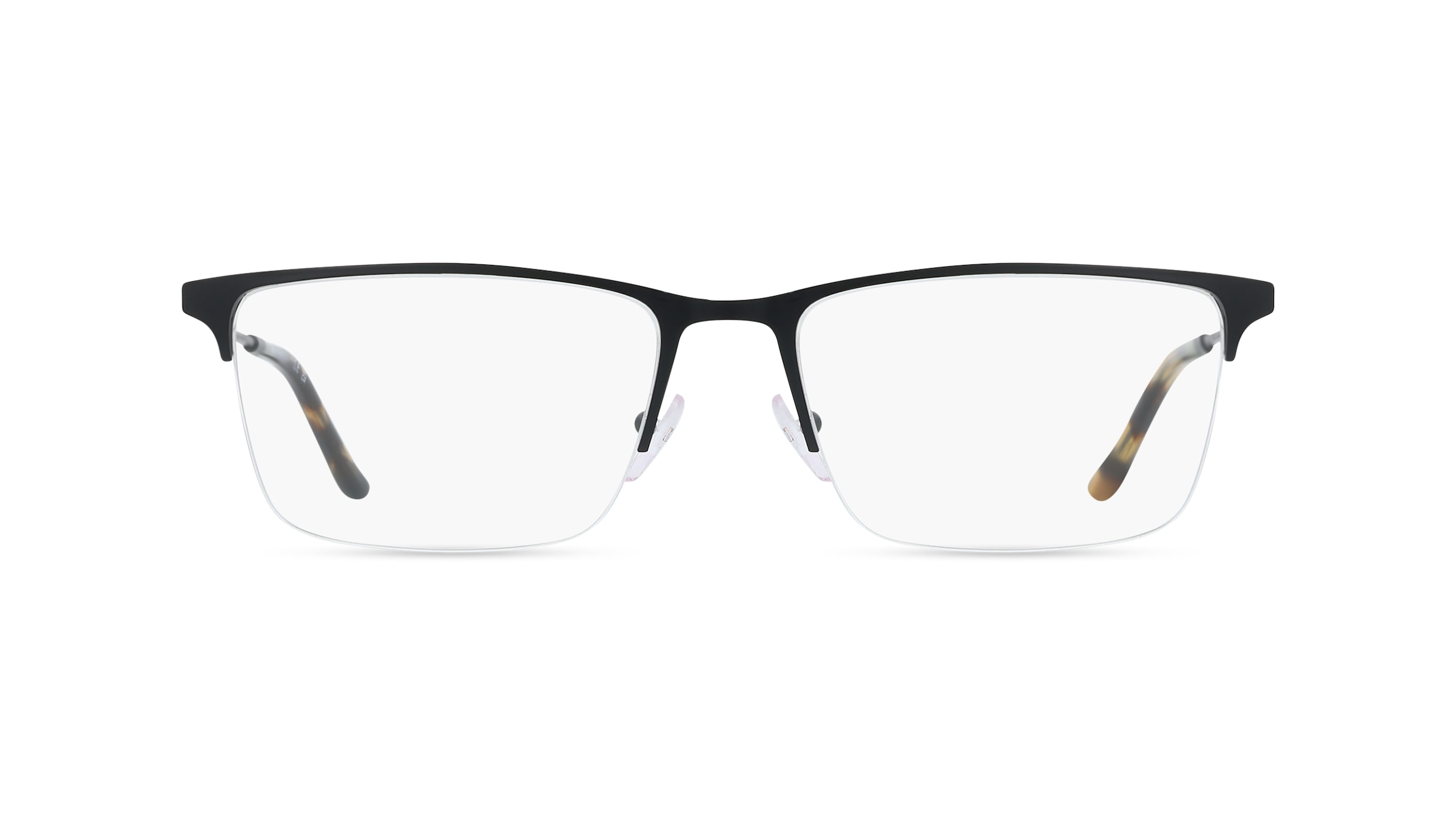 Emporio Armani EA1171 Herren-Brille inkl. Gläser Halbrand Eckig Metall-Gestell 57/18/145, Schwarz