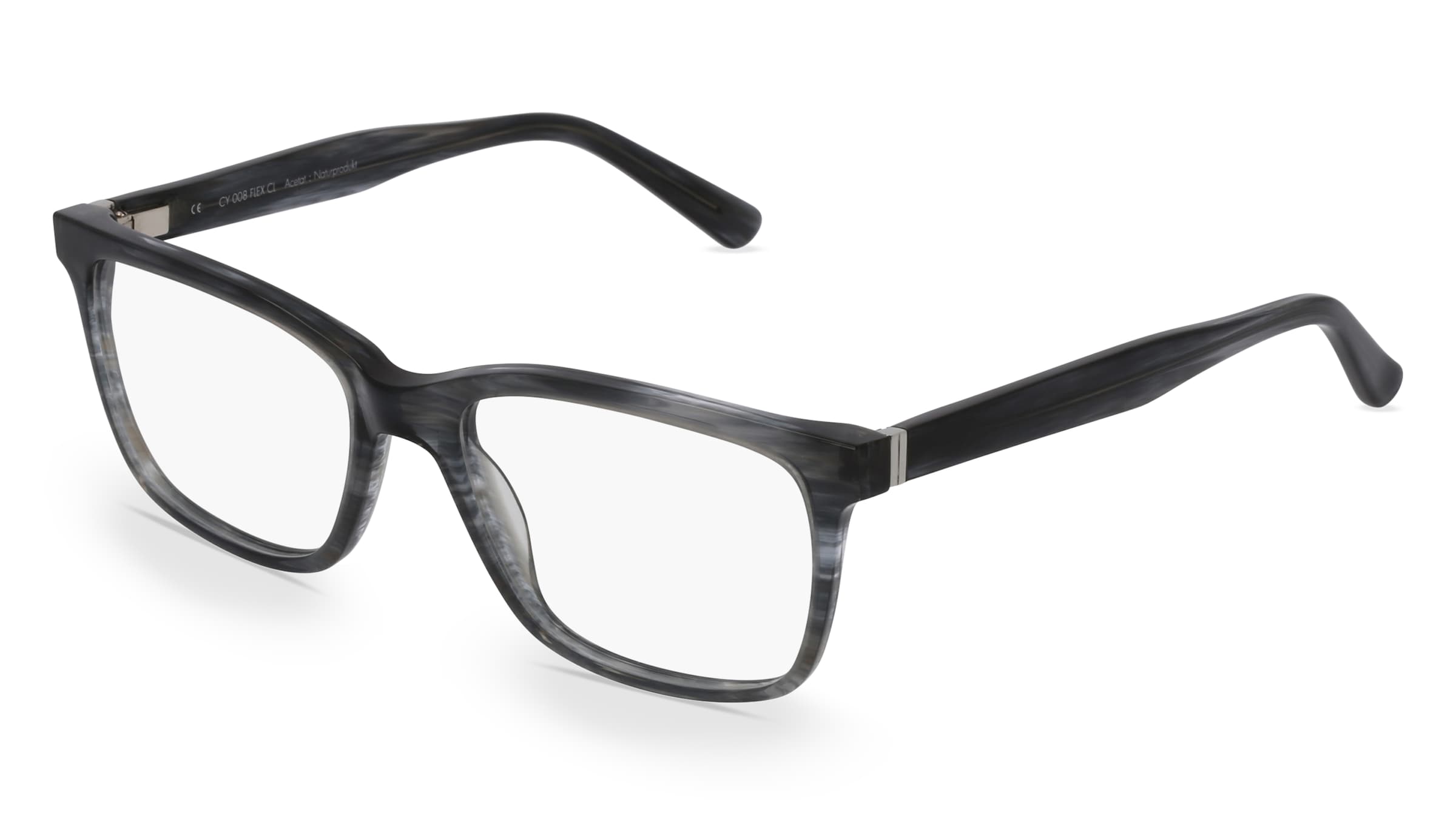 Fielmann CY 008 FLEX CL Herren-Brille inkl. Gläser Vollrand Quadratisch Acetat-Gestell 55/18/140, Grau