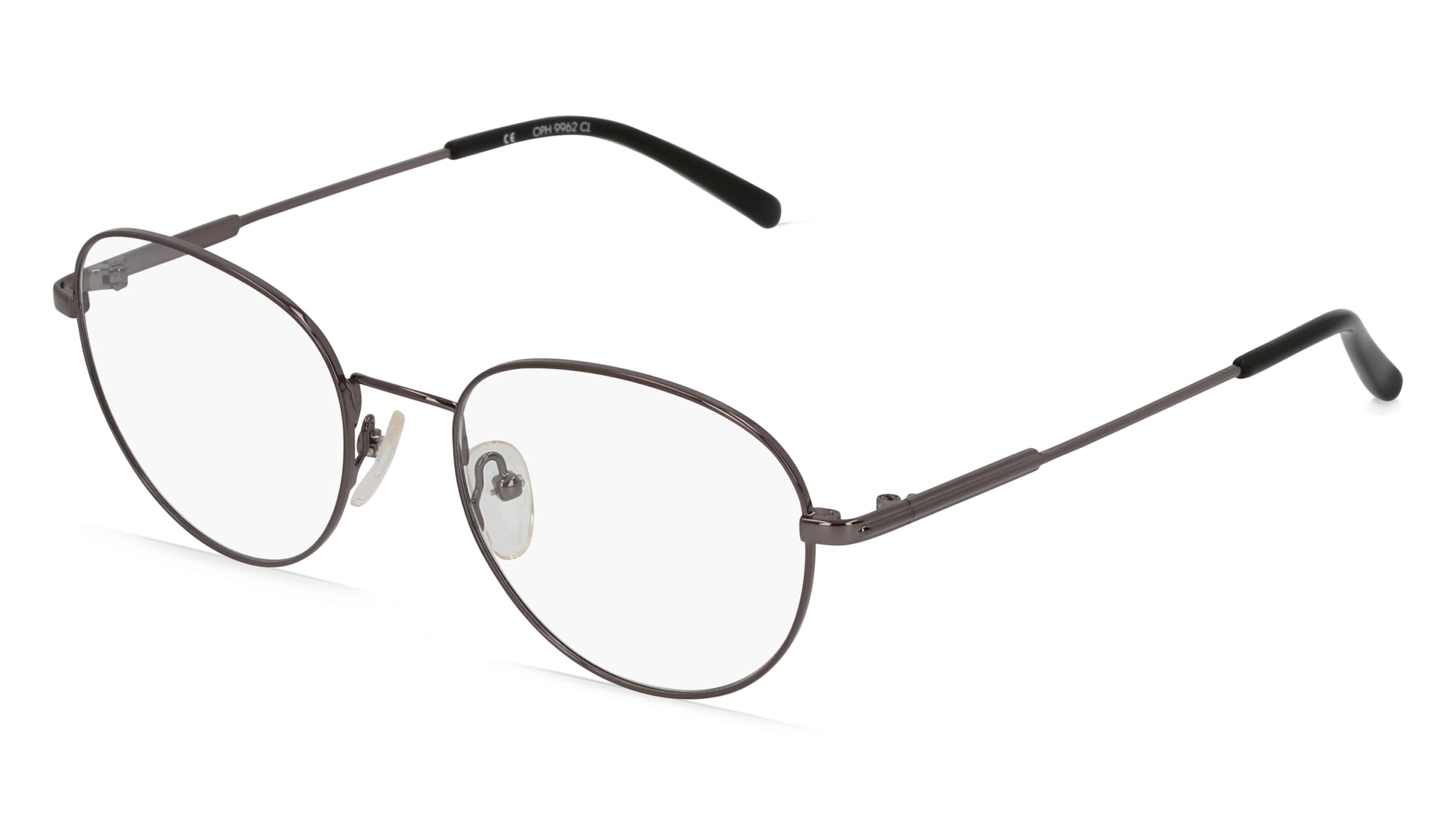 Fielmann OPH 9962 CL Unisex-Brille inkl. Gläser Vollrand Panto Edelstahl-Gestell 51/18/135, Grau