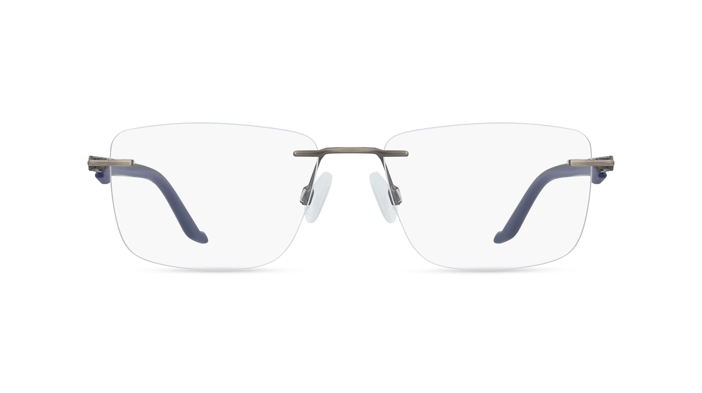 PUMA PU0455O Herren-Brille inkl. Gläser Randlos Eckig Edelstahl-Gestell 55/17/145, Grau