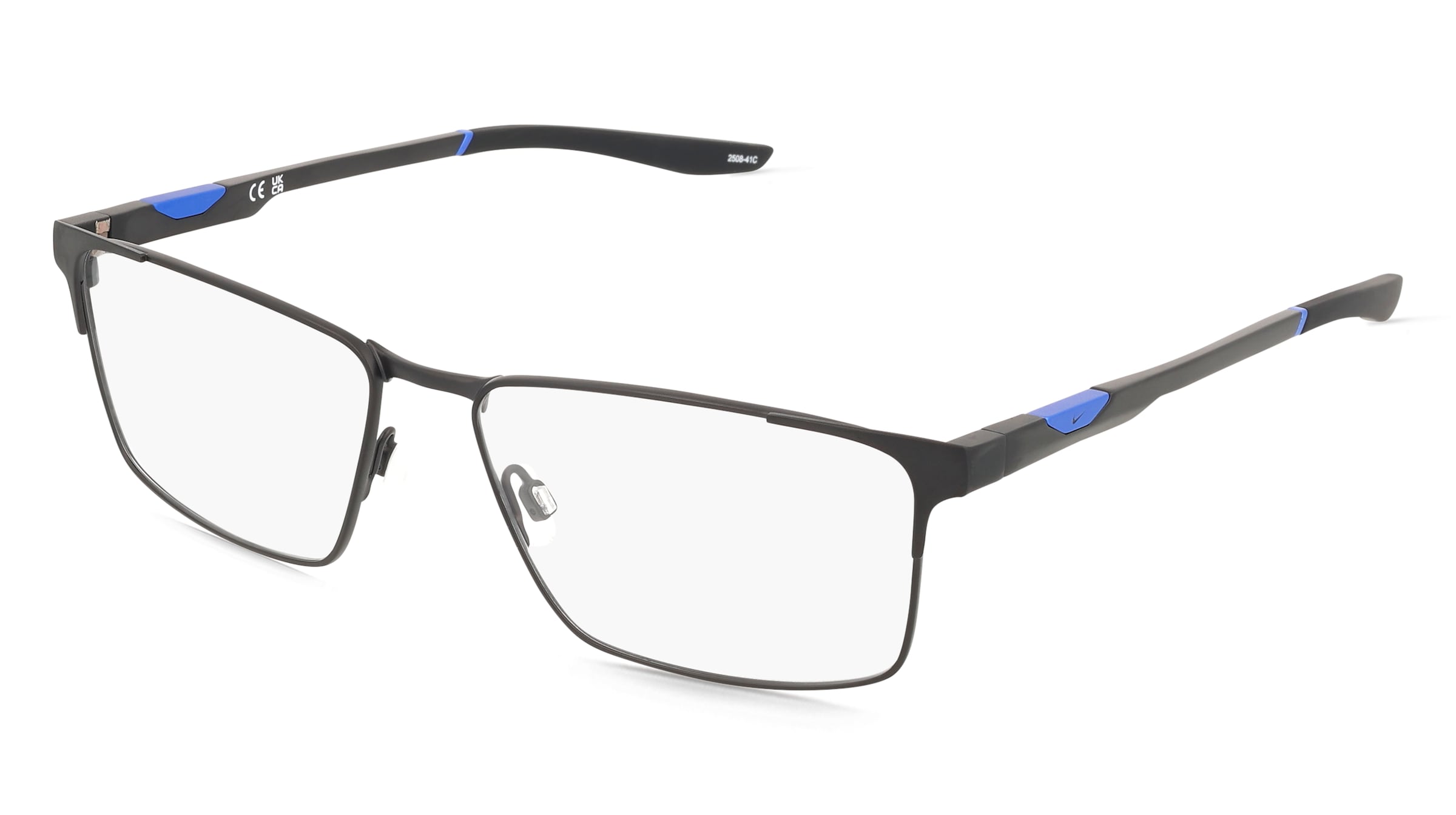Nike NK8143 Herren-Brille inkl. Gläser Vollrand Eckig Metall-Gestell 57/16/145, Schwarz