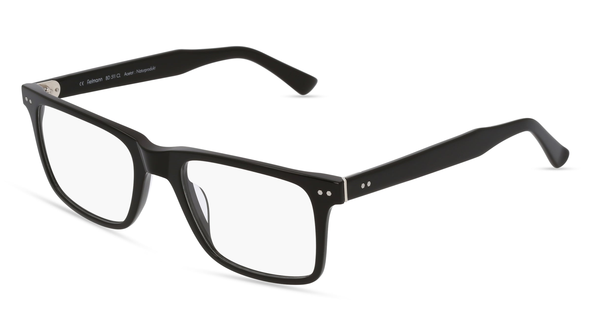 Fielmann BD 511 CL Herren-Brille inkl. Gläser Vollrand Quadratisch Acetat-Gestell 55/21/145, Schwarz