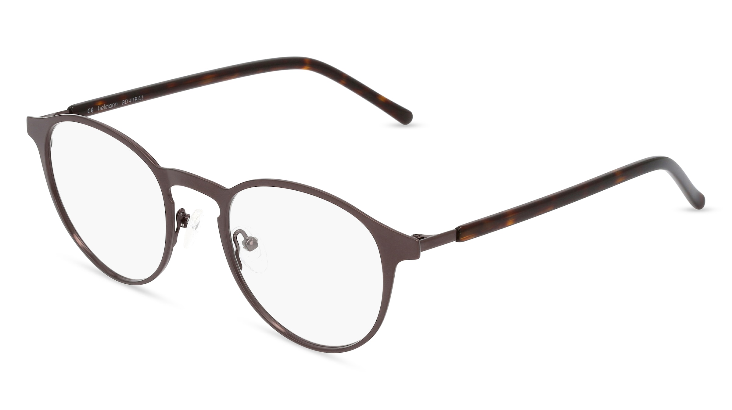 Fielmann BD 419 CL Unisex-Brille inkl. Gläser Vollrand Panto Edelstahl-Gestell 50/21/145, Grau