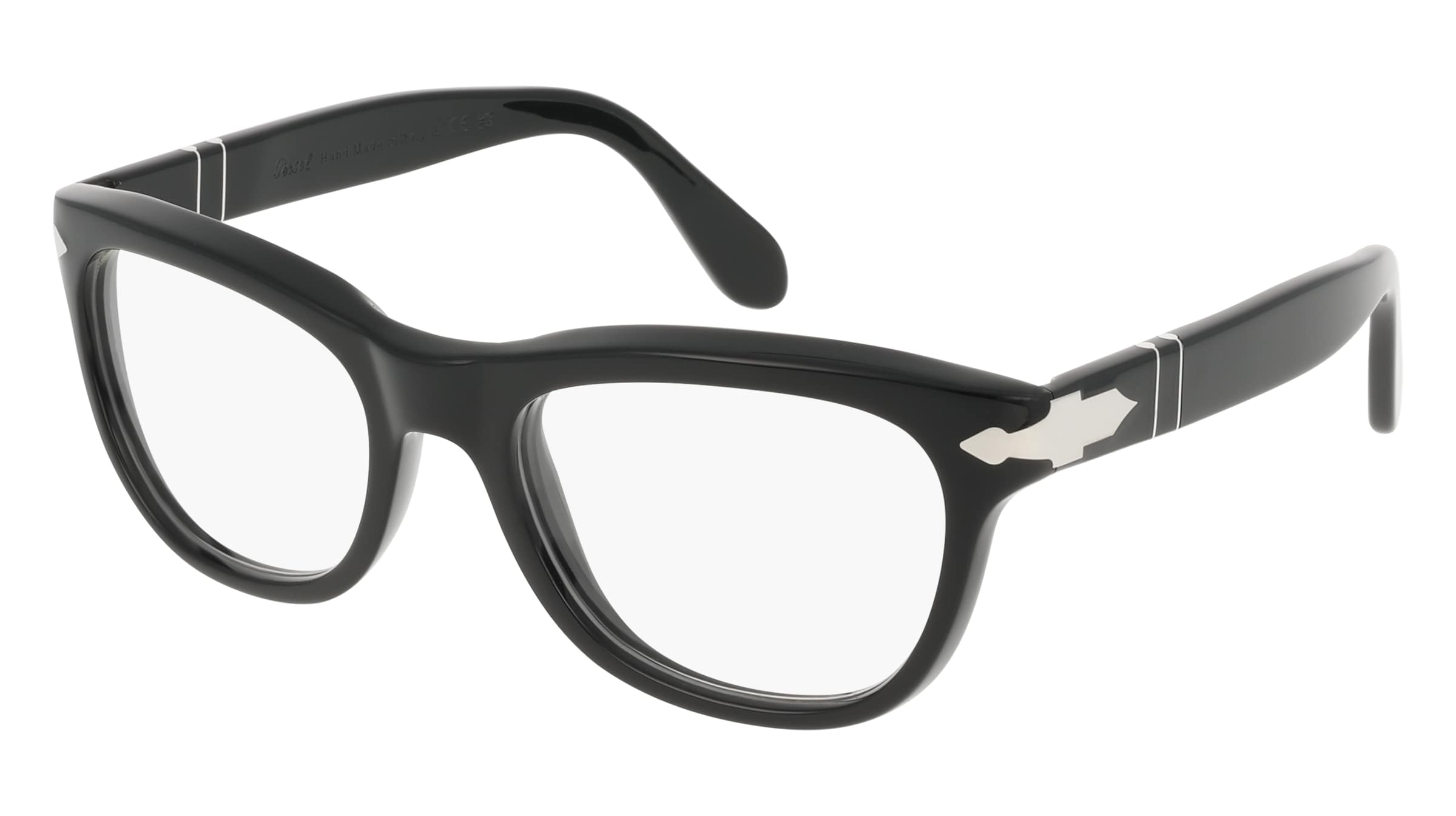 Persol 0PO0086V Unisex-Brille inkl. Gläser Vollrand Quadratisch Acetat-Gestell 54/20/145, Schwarz