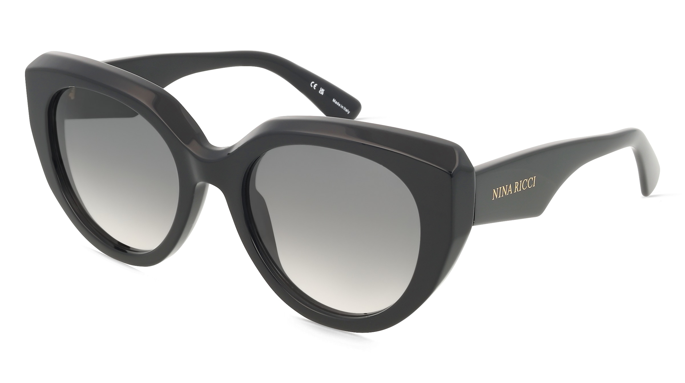Nina Ricci SNR404 Damen-Sonnenbrille Vollrand Butterfly Acetat-Gestell, Schwarz