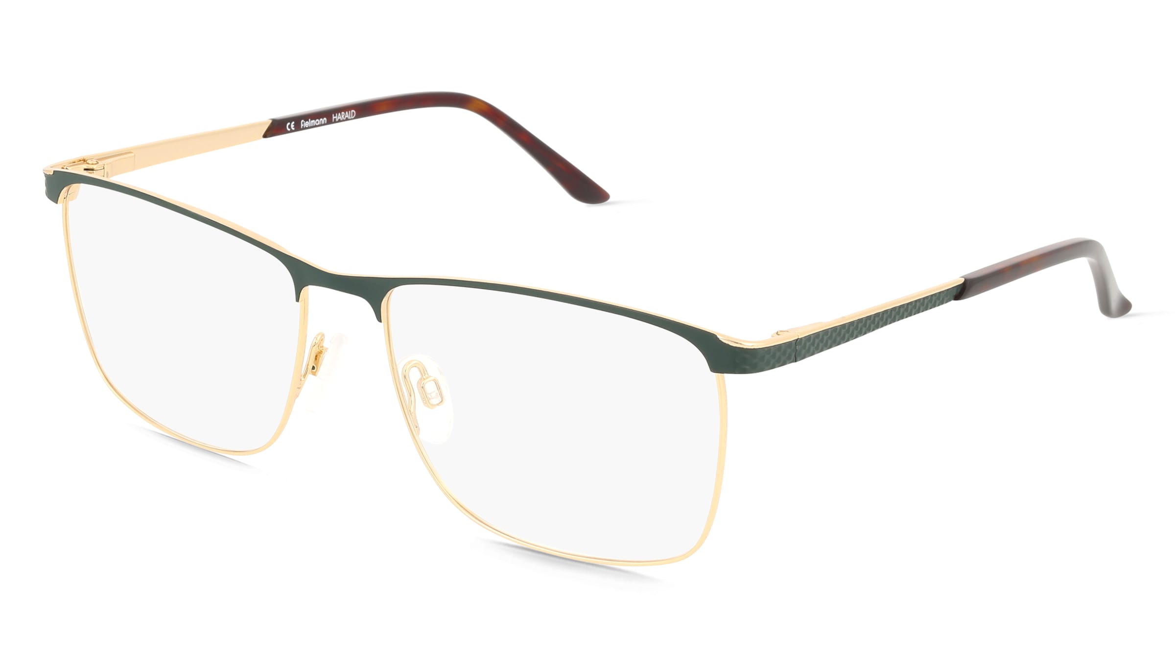 Fielmann 2222 FLEX CL HARALD Unisex-Brille inkl. Gläser Vollrand Quadratisch Edelstahl-Gestell 57/16/145, Grün