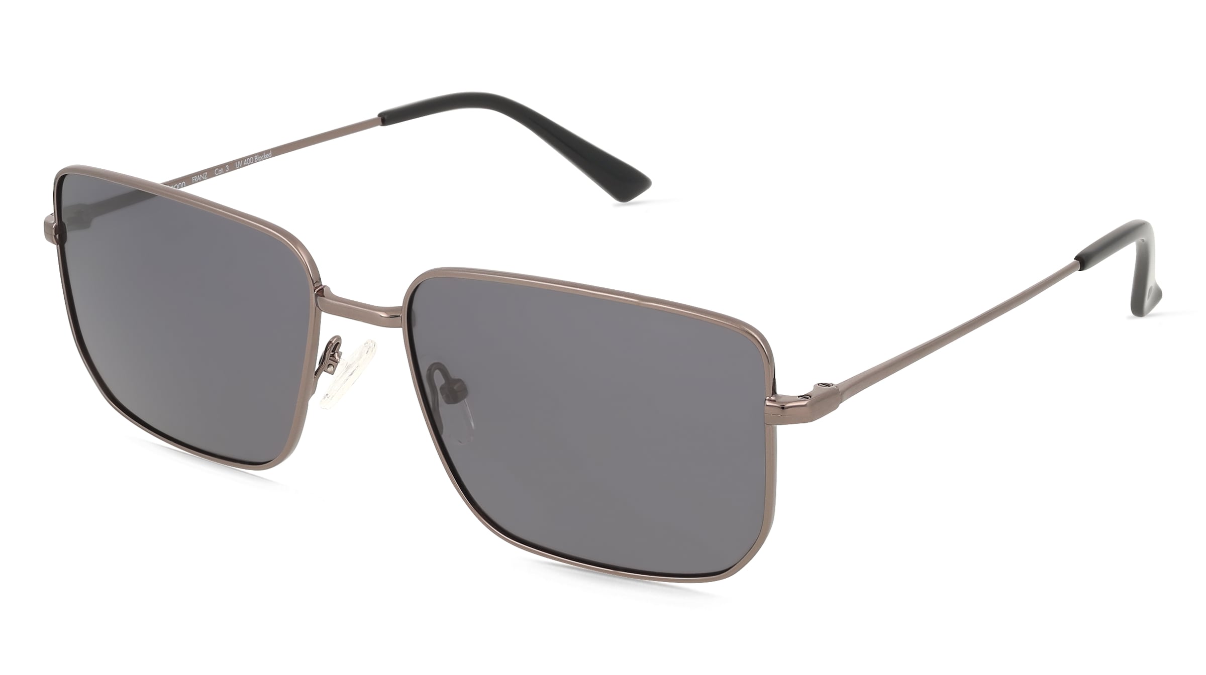 Fielmann BD 582 SUN FA FRANZ Herren-Sonnenbrille Vollrand Quadratisch Edelstahl-Gestell, Grau