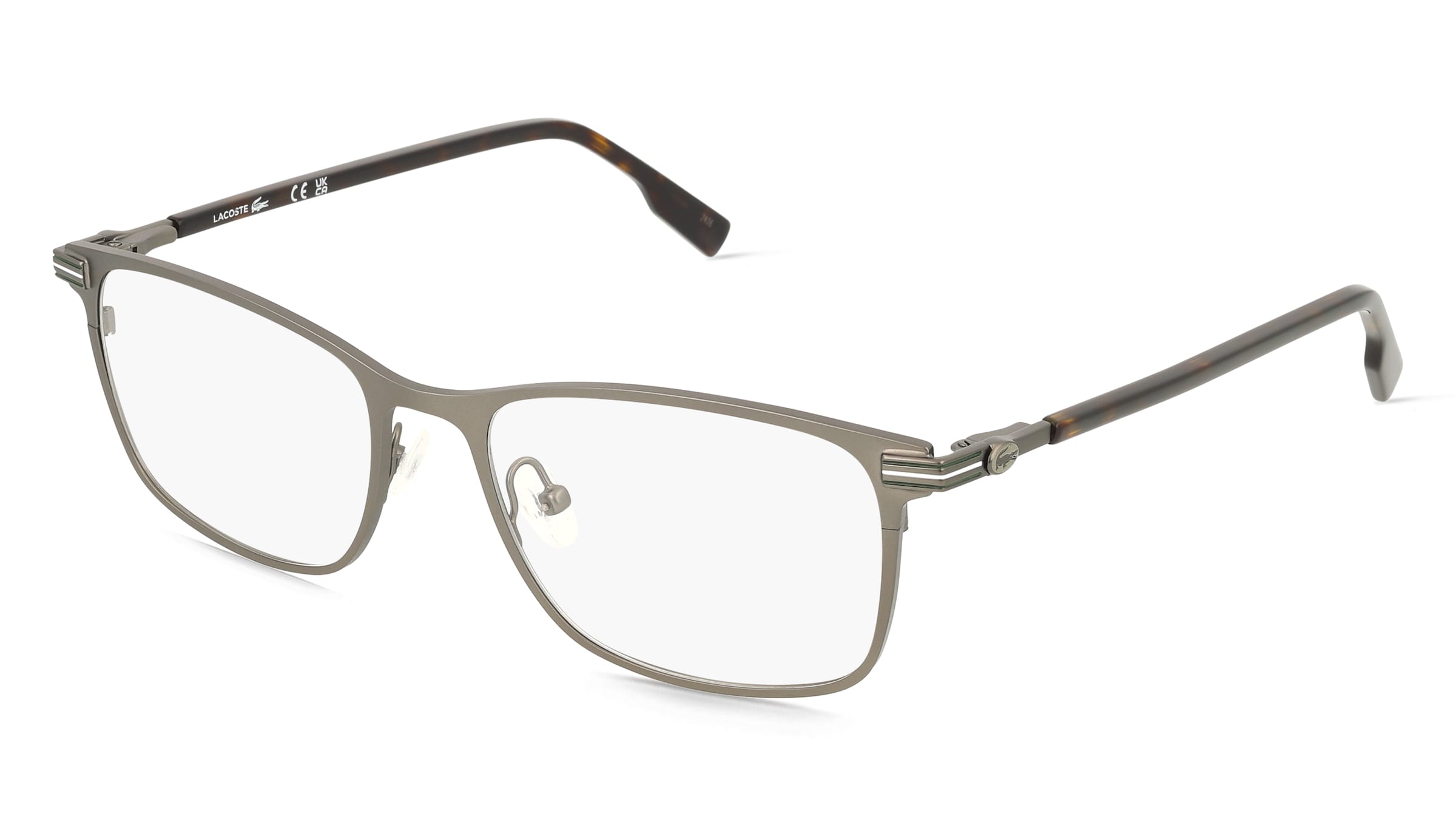 Lacoste L2300 Unisex-Brille inkl. Gläser Vollrand Quadratisch Metall-Gestell 54/18/145, Grau