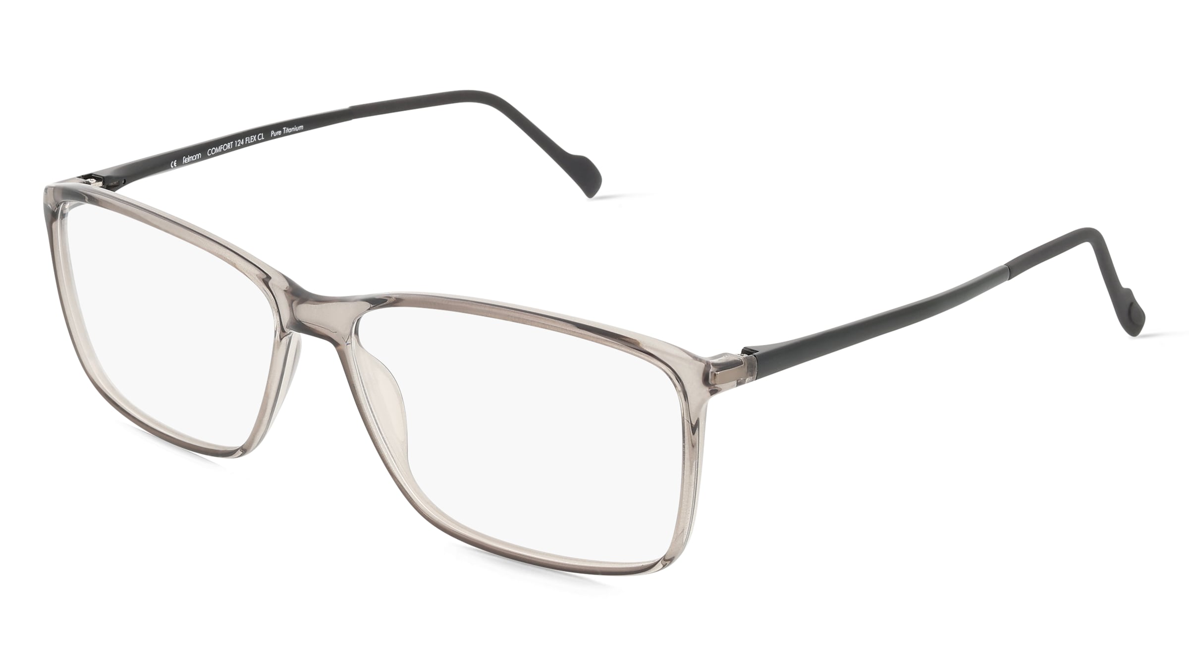 Fielmann COMFORT 124 FLEX CL Herren-Brille inkl. Gläser Vollrand Quadratisch TR90-Gestell 58/14/140, Grau