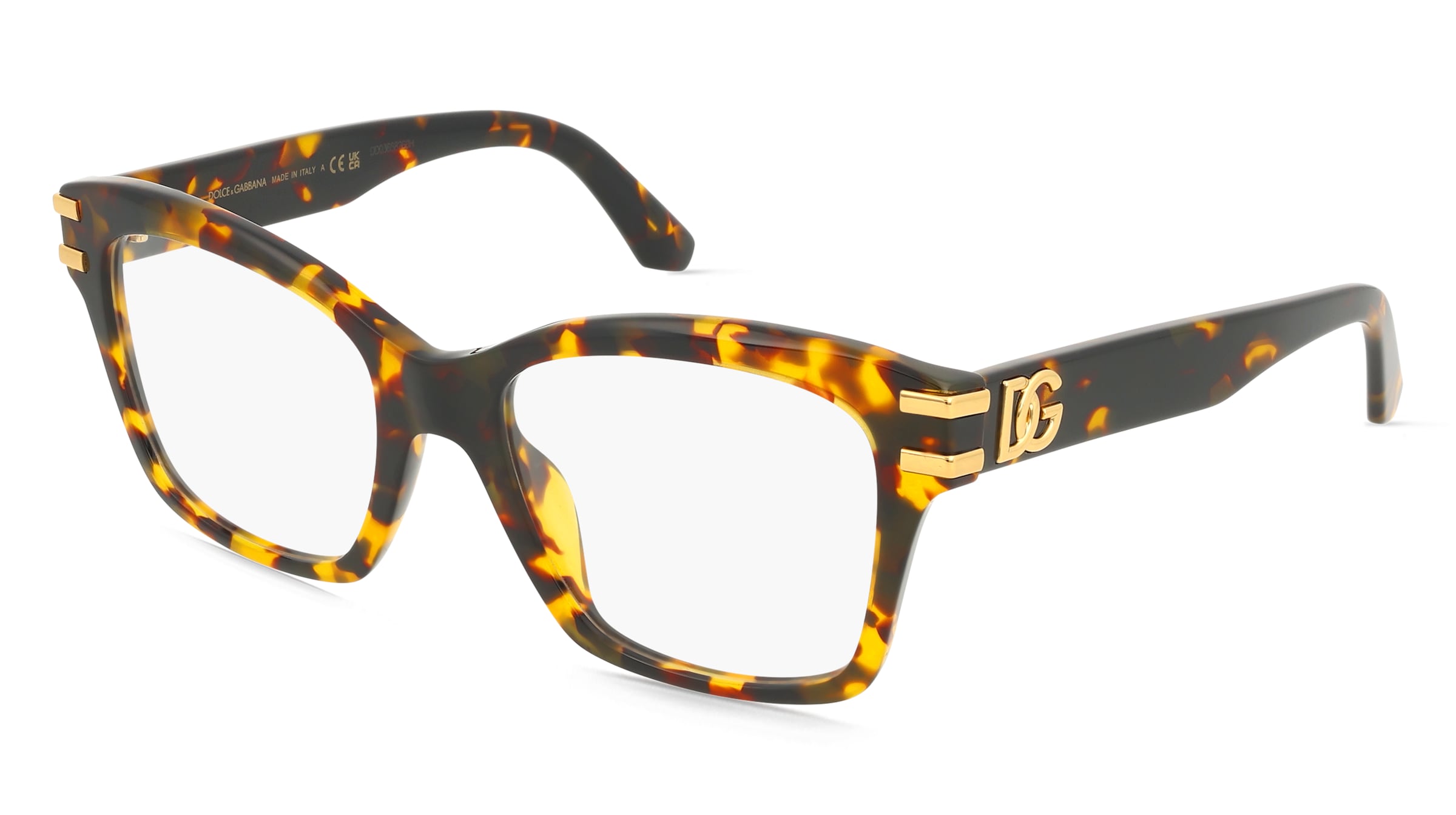 Dolce&amp;Gabbana DG3419 Damen-Brille inkl. Gläser Vollrand Quadratisch Acetat-Gestell 54/19/145, Gelb