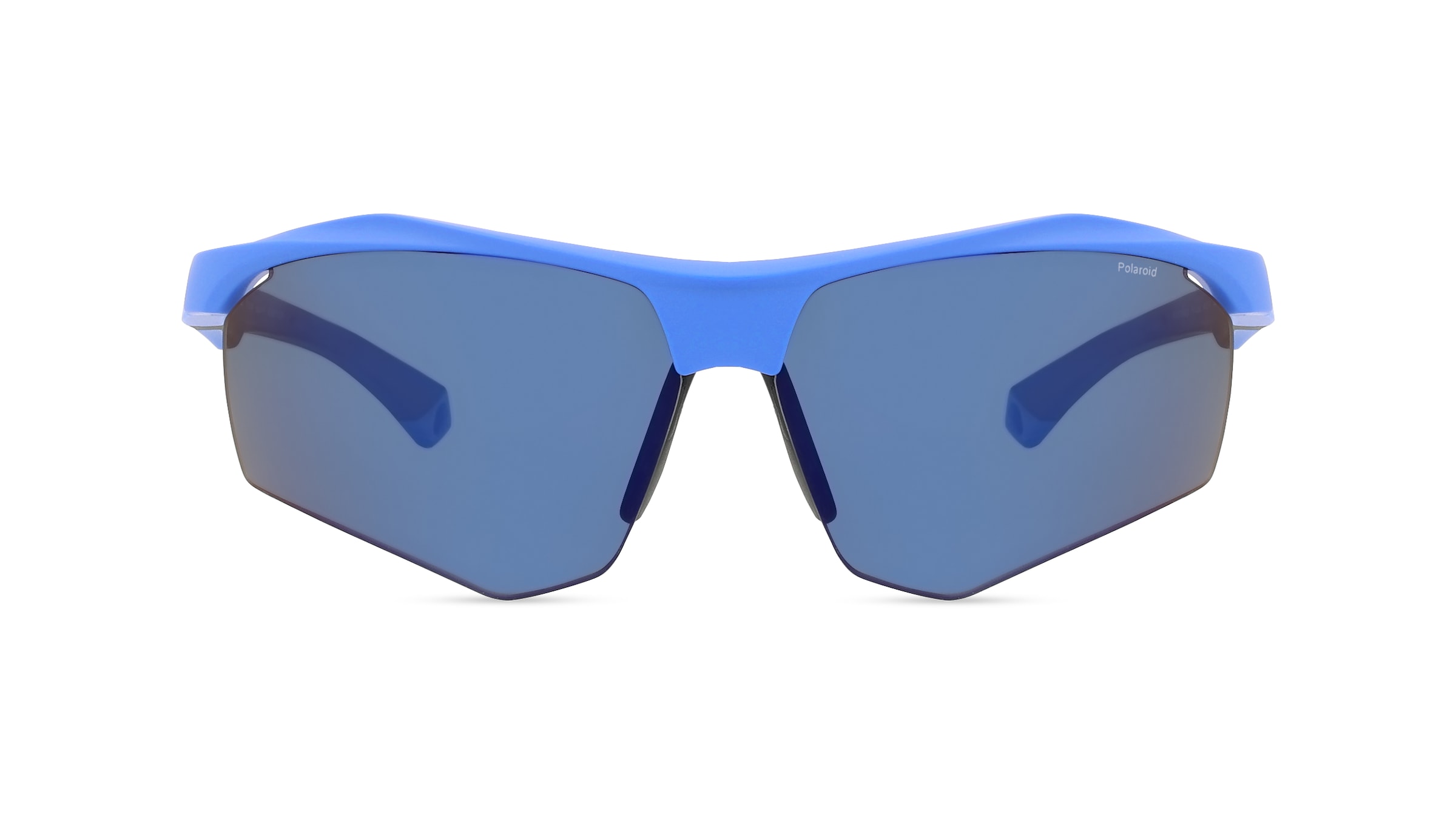 Polaroid 207374 Herren-Sonnenbrille Halbrand Eckig Kunststoff-Gestell, blau