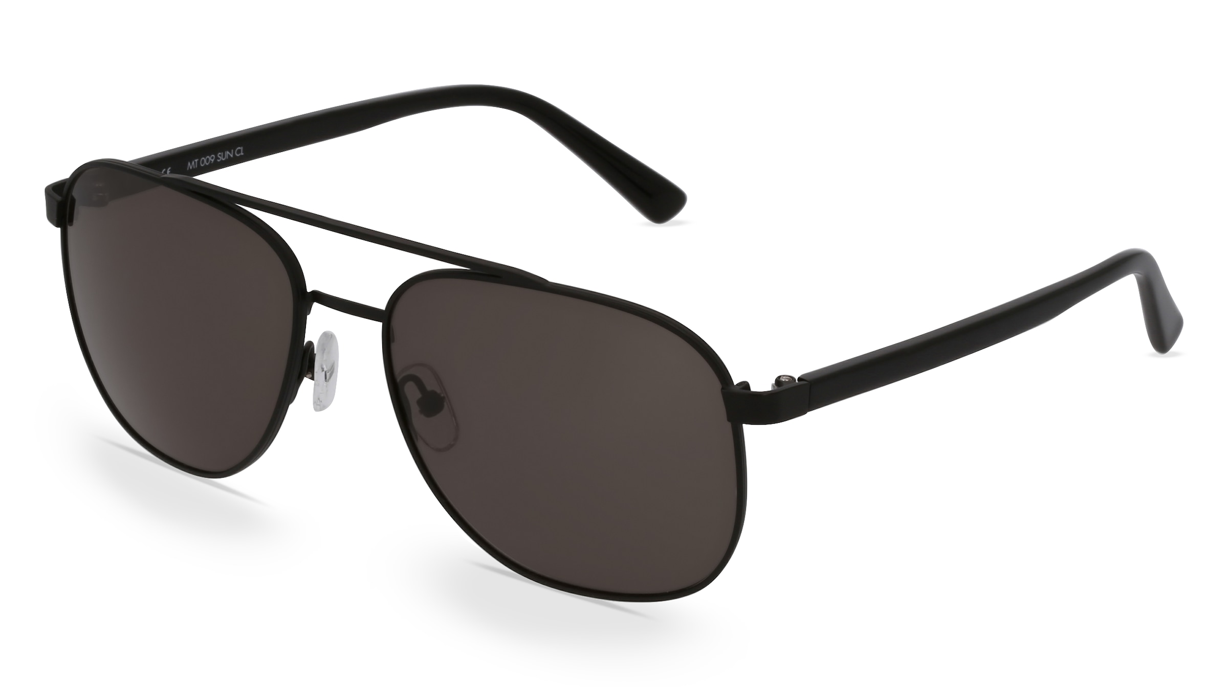Fielmann MT 009 SUN CL Herren-Sonnenbrille Vollrand Pilot Edelstahl-Gestell, Schwarz