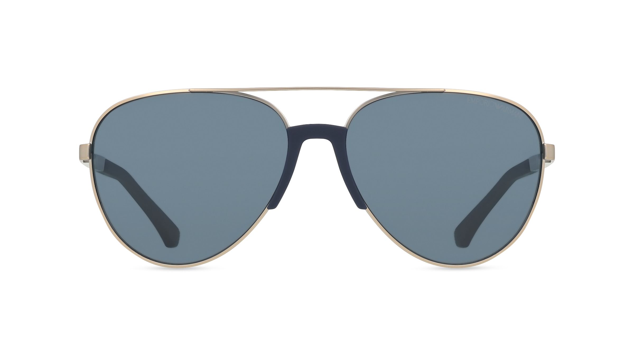 Emporio Armani EA2059 Herren-Sonnenbrille Vollrand Pilot Metall-Gestell, silber