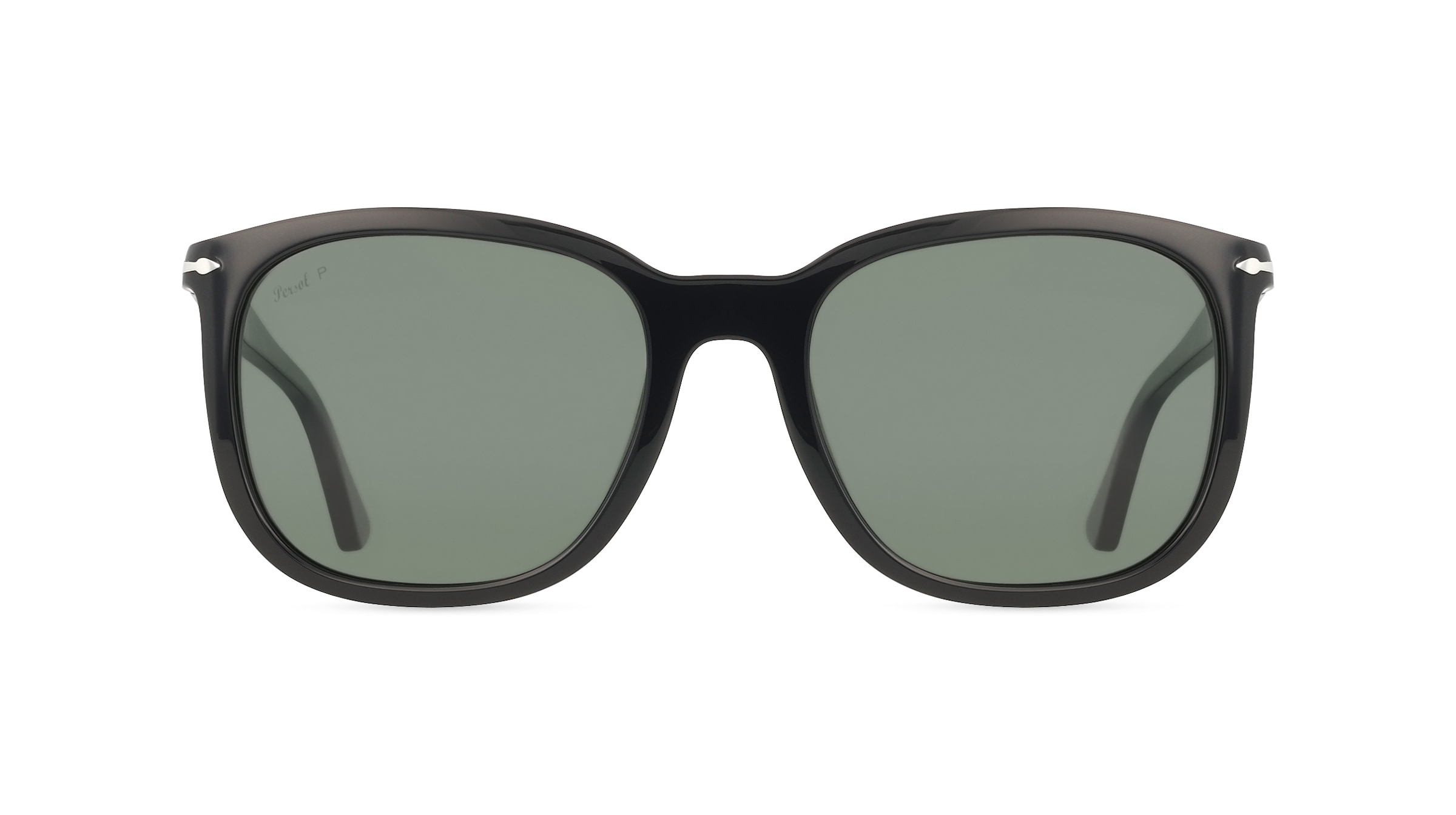 Persol PO3355S Damen-Sonnenbrille Vollrand Panto Acetat-Gestell, schwarz