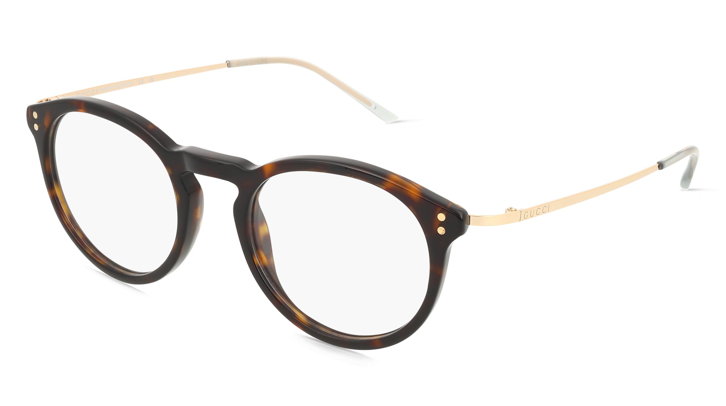 Gucci GG1710O Unisex-Brille inkl. Gläser Vollrand Panto Acetat-Gestell 48/20/140, Havanna