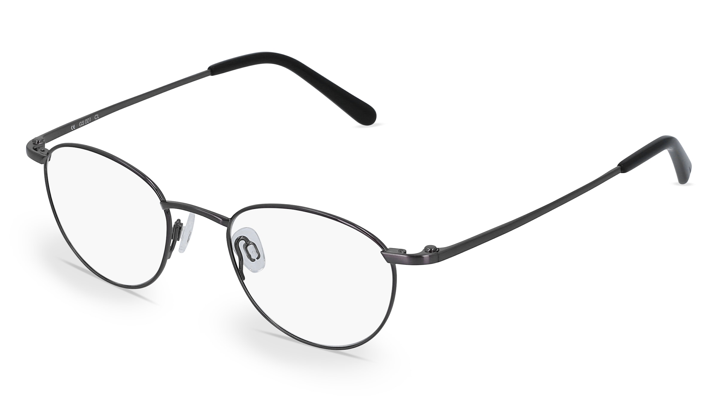 Fielmann GS 001 CL Unisex-Brille inkl. Gläser Vollrand Panto Metall-Gestell 46/20/130, Grau