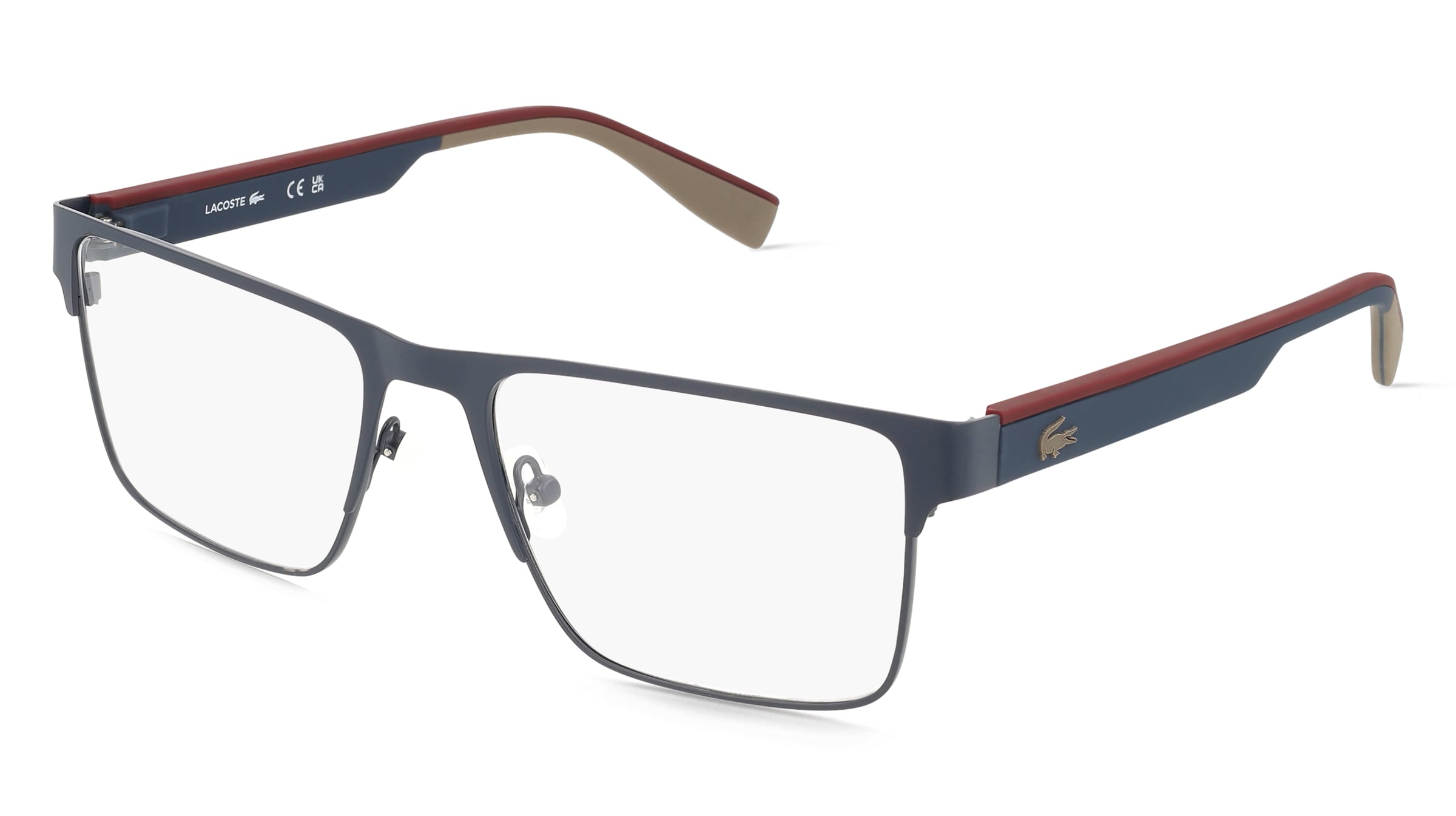 Lacoste L2318 Herren-Brille inkl. Gläser Vollrand Eckig Metall-Gestell 55/18/145, Blau