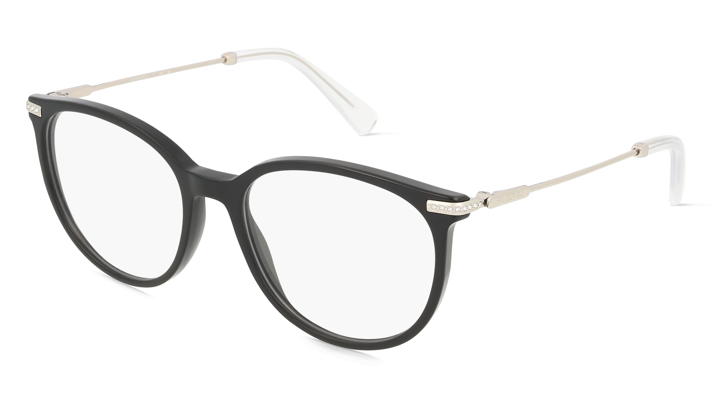 Swarovski SK2009 Damen-Brille inkl. Gläser Vollrand Panto Acetat-Gestell 52/17/140, Schwarz